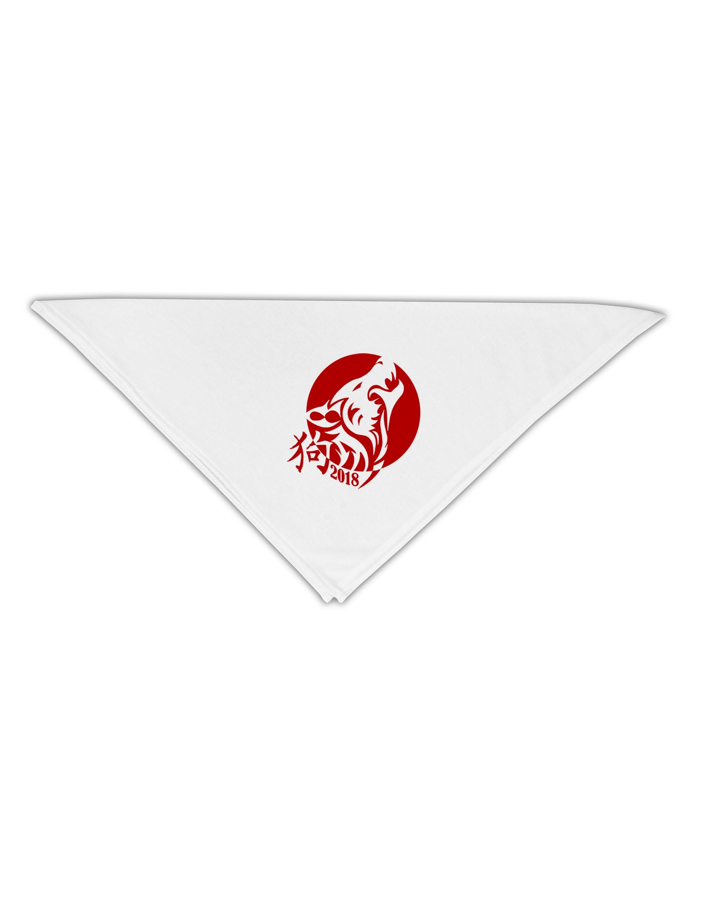 Chinese New Year 2018 Dog Adult 19" Square Bandana by TooLoud-Square Bandanas-TooLoud-White-One-Size-Adult-Davson Sales