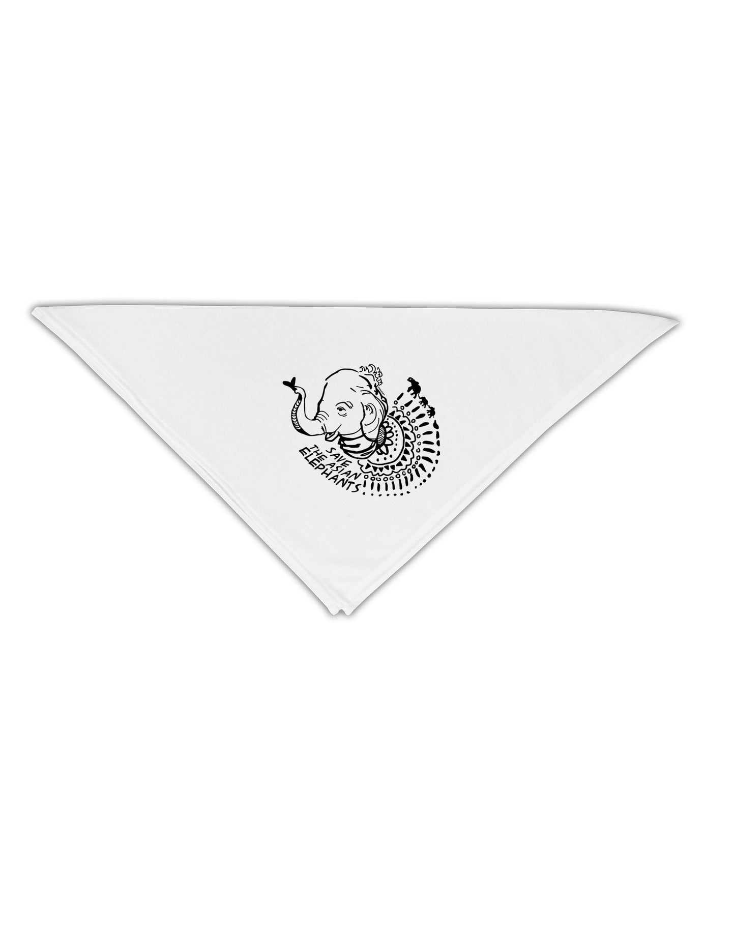 TooLoud Save the Asian Elephants Adult 19" Square Bandana-Bandanas-TooLoud-White-One-Size-Adult-Davson Sales