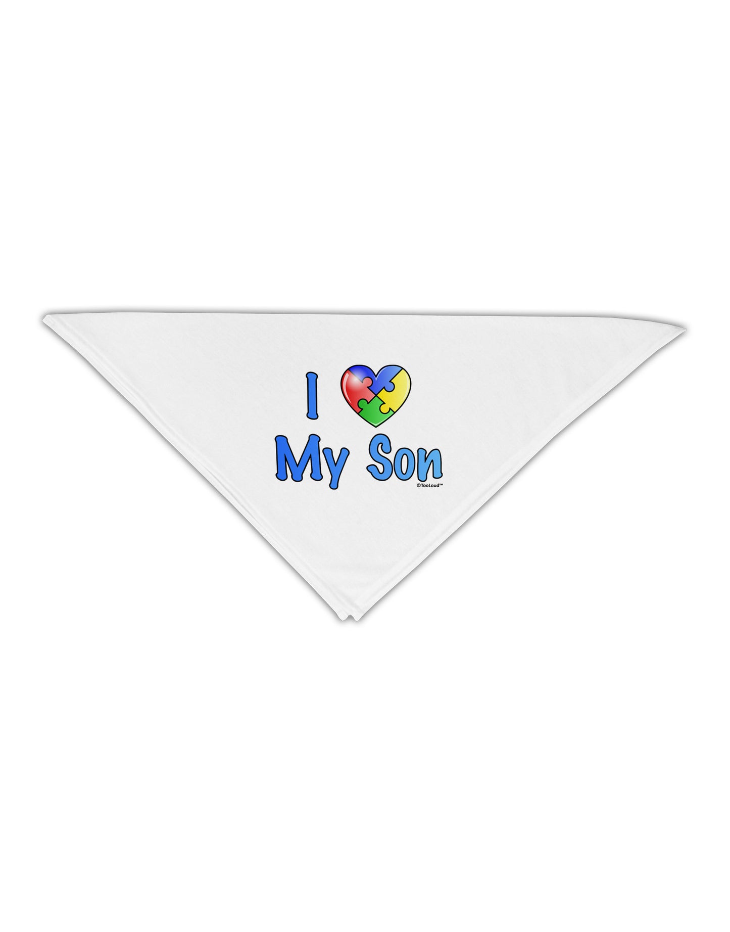 I Heart My Son - Autism Awareness Adult 19" Square Bandana by TooLoud-Square Bandanas-TooLoud-White-One-Size-Adult-Davson Sales