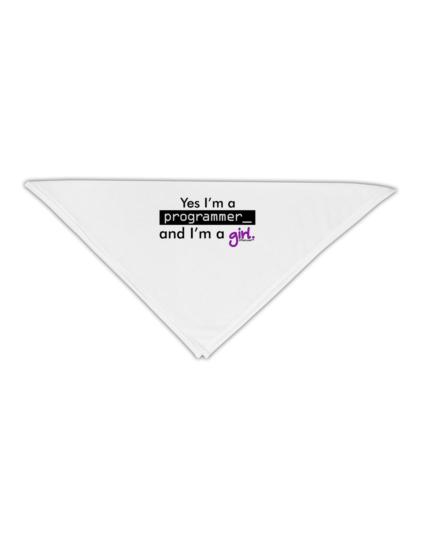 TooLoud Yes I am a Programmer Girl Adult 19" Square Bandana-Square Bandanas-TooLoud-White-One-Size-Adult-Davson Sales