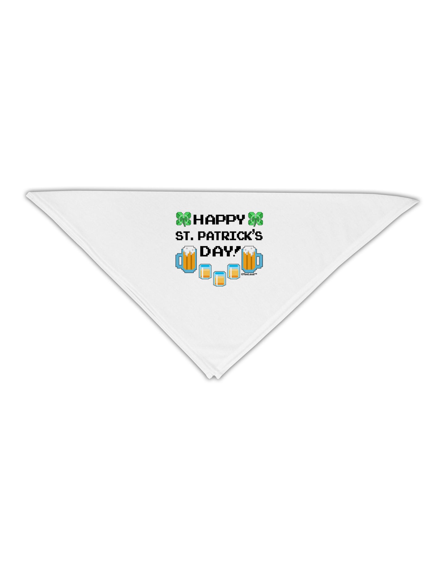 Pixel Happy St Patricks Day Adult 19" Square Bandana-Square Bandanas-TooLoud-White-One-Size-Adult-Davson Sales