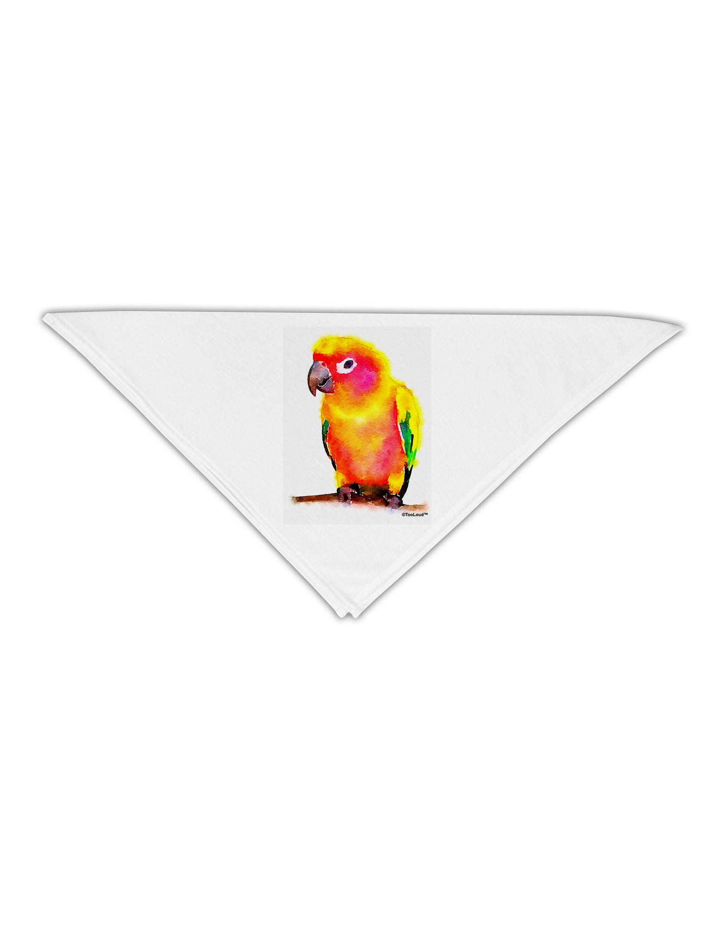 Sun Conure Parrot Watercolor Adult 19" Square Bandana-Square Bandanas-TooLoud-White-One-Size-Adult-Davson Sales