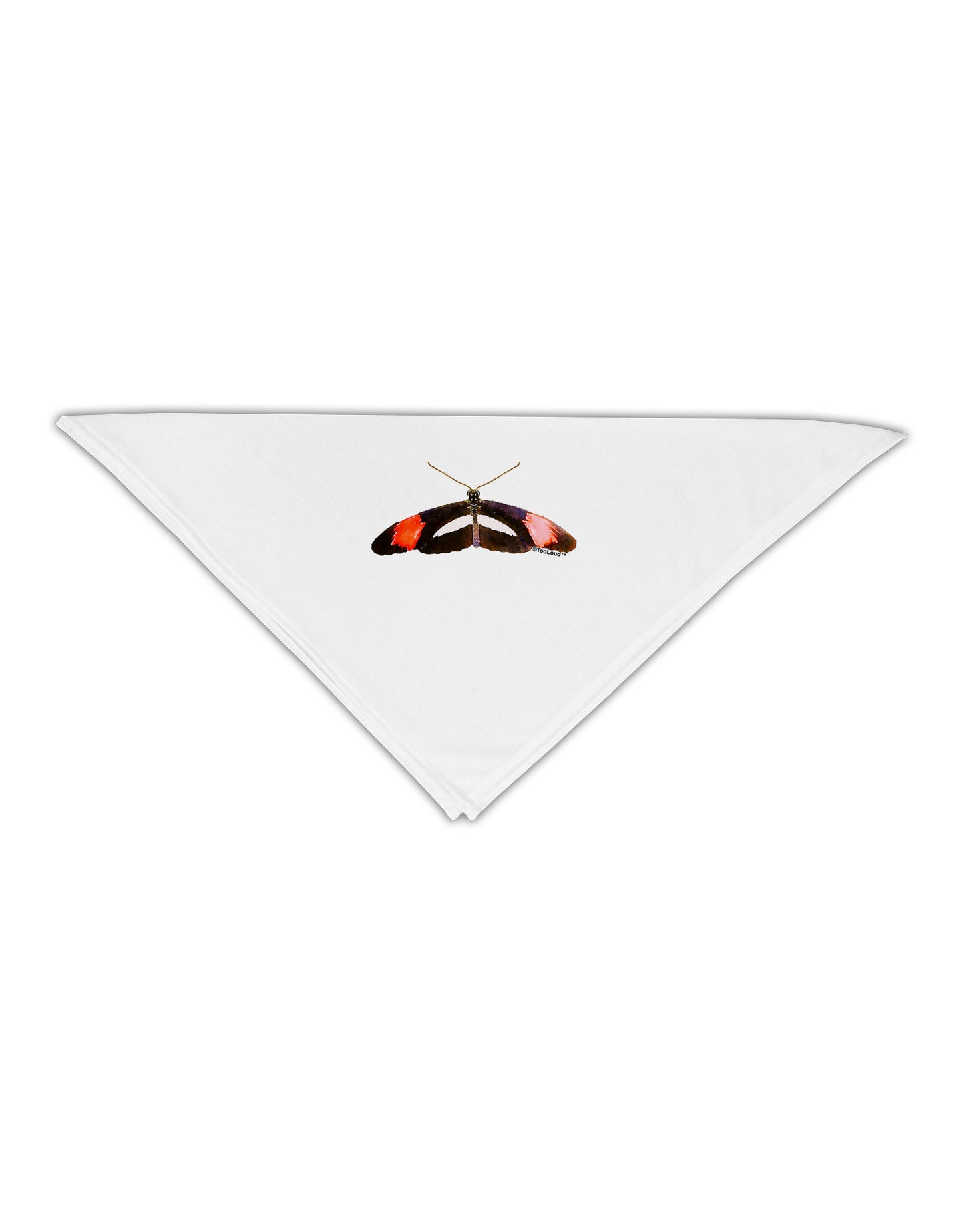 TooLoud Watercolor Butterfly Black Adult 19" Square Bandana-Square Bandanas-TooLoud-White-One-Size-Adult-Davson Sales