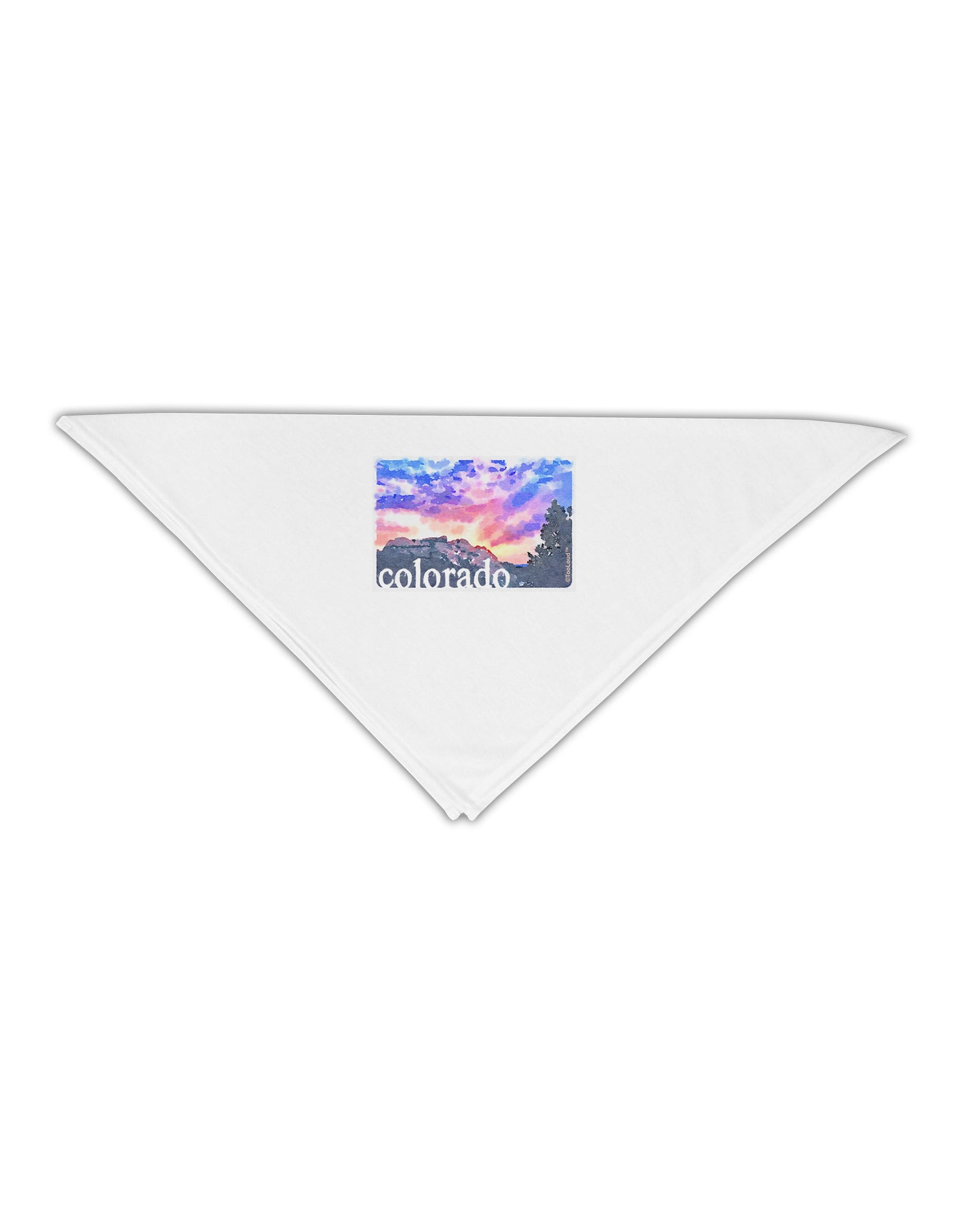 CO Rainbow Sunset Watercolor Text Adult 19" Square Bandana-Square Bandanas-TooLoud-White-One-Size-Adult-Davson Sales