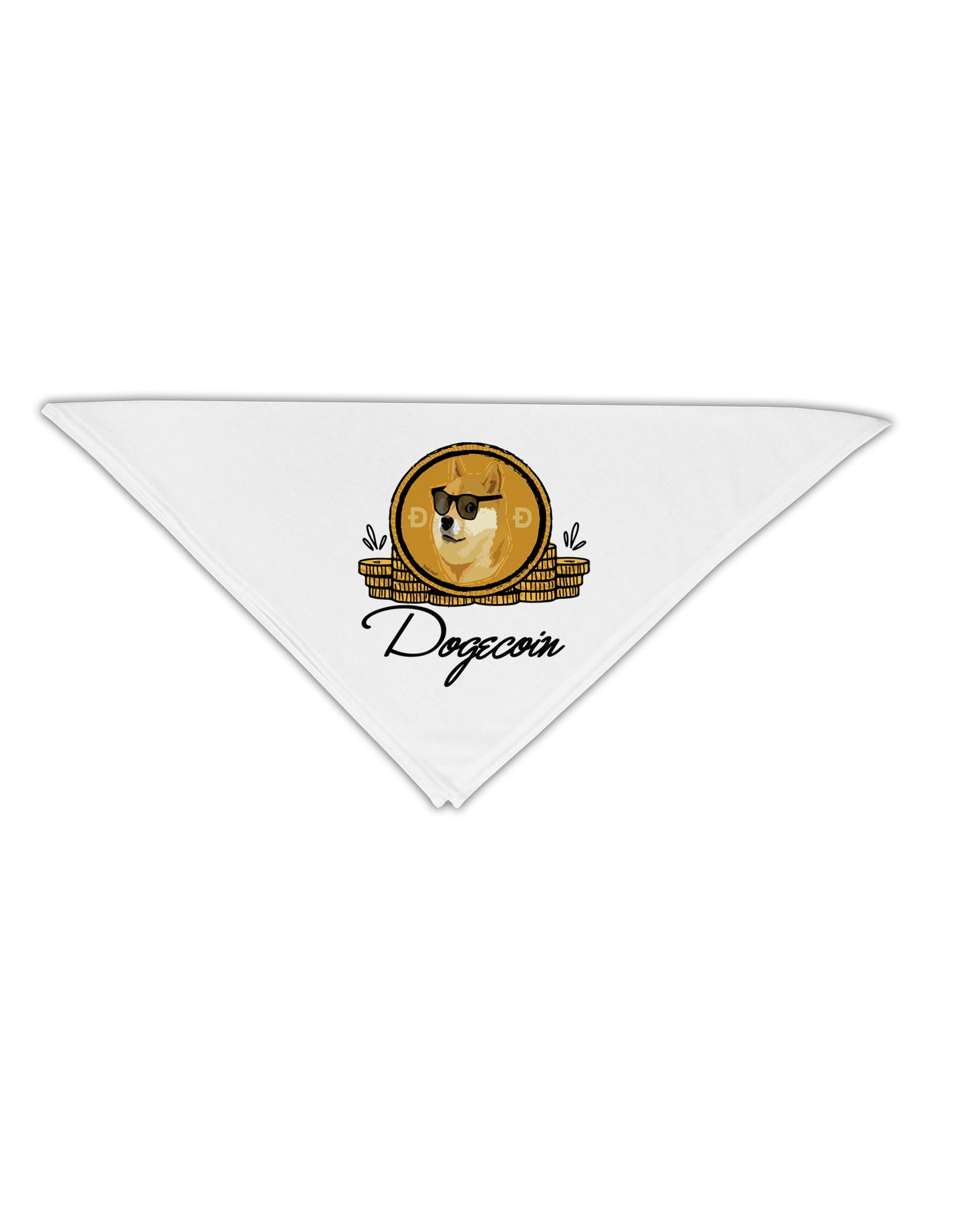 Doge Coins Adult 19 Inch Square Bandana-Bandanas-TooLoud-White-One-Size-Adult-Davson Sales