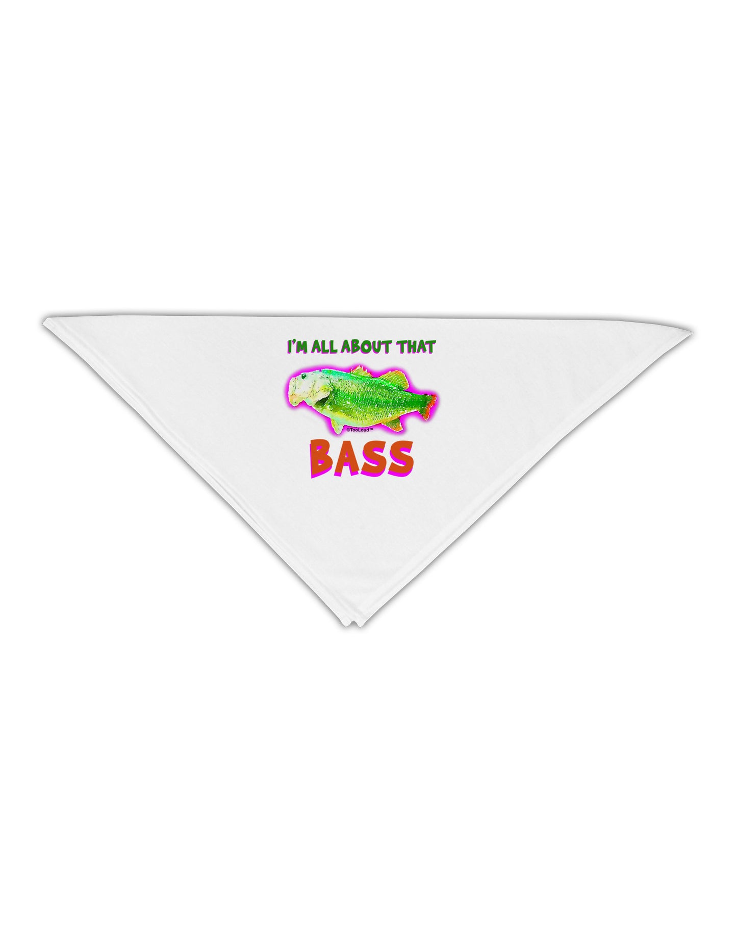 All About That Bass Fish Watercolor Adult 19" Square Bandana-Square Bandanas-TooLoud-White-One-Size-Adult-Davson Sales