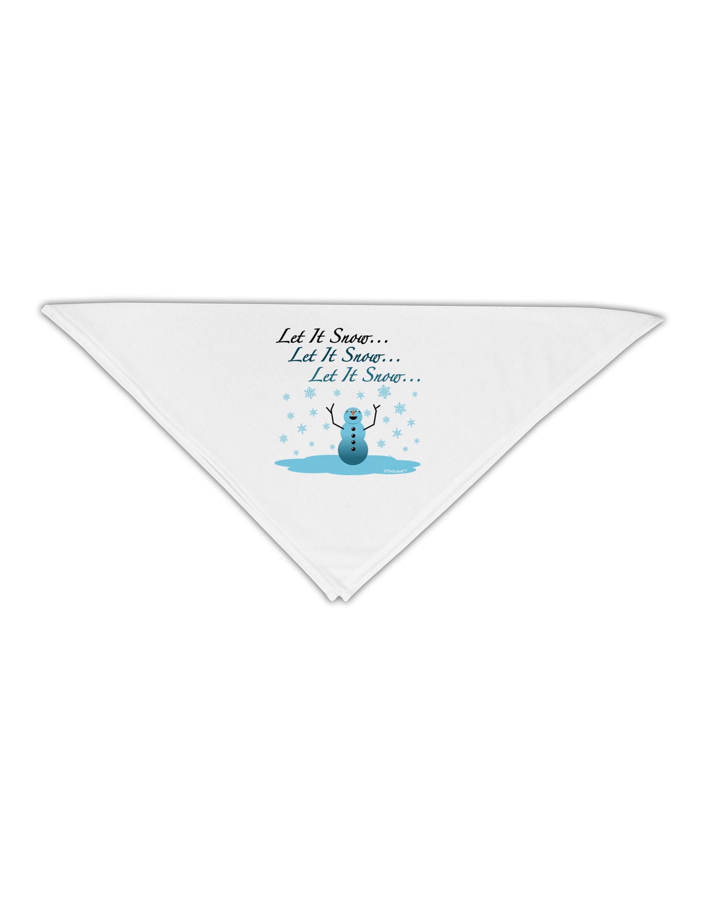 Let It Snow Happy Snowman Adult 19" Square Bandana-Square Bandanas-TooLoud-White-One-Size-Adult-Davson Sales