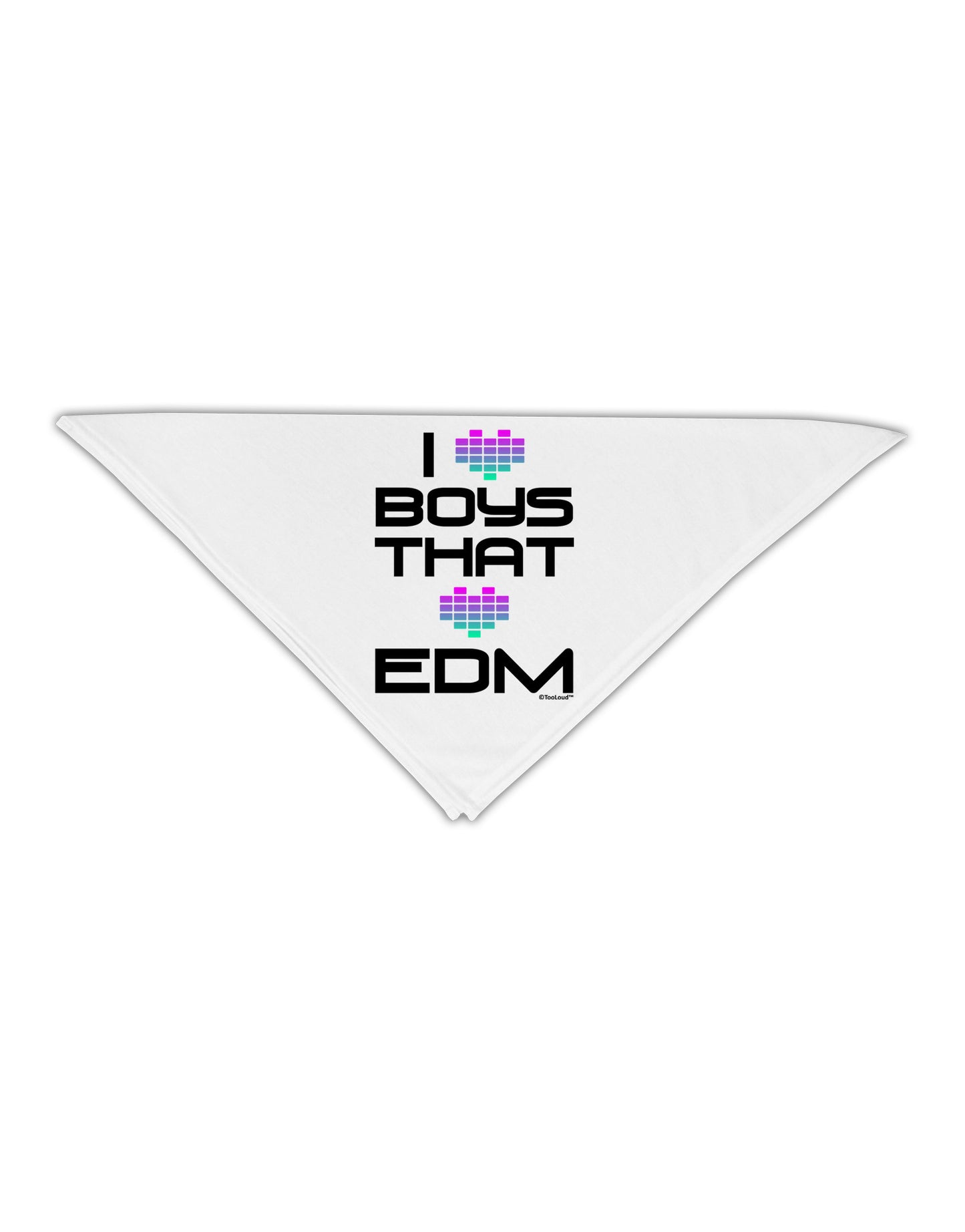 I Heart Boys That Heart EDM Adult 19" Square Bandana-Square Bandanas-TooLoud-White-One-Size-Adult-Davson Sales