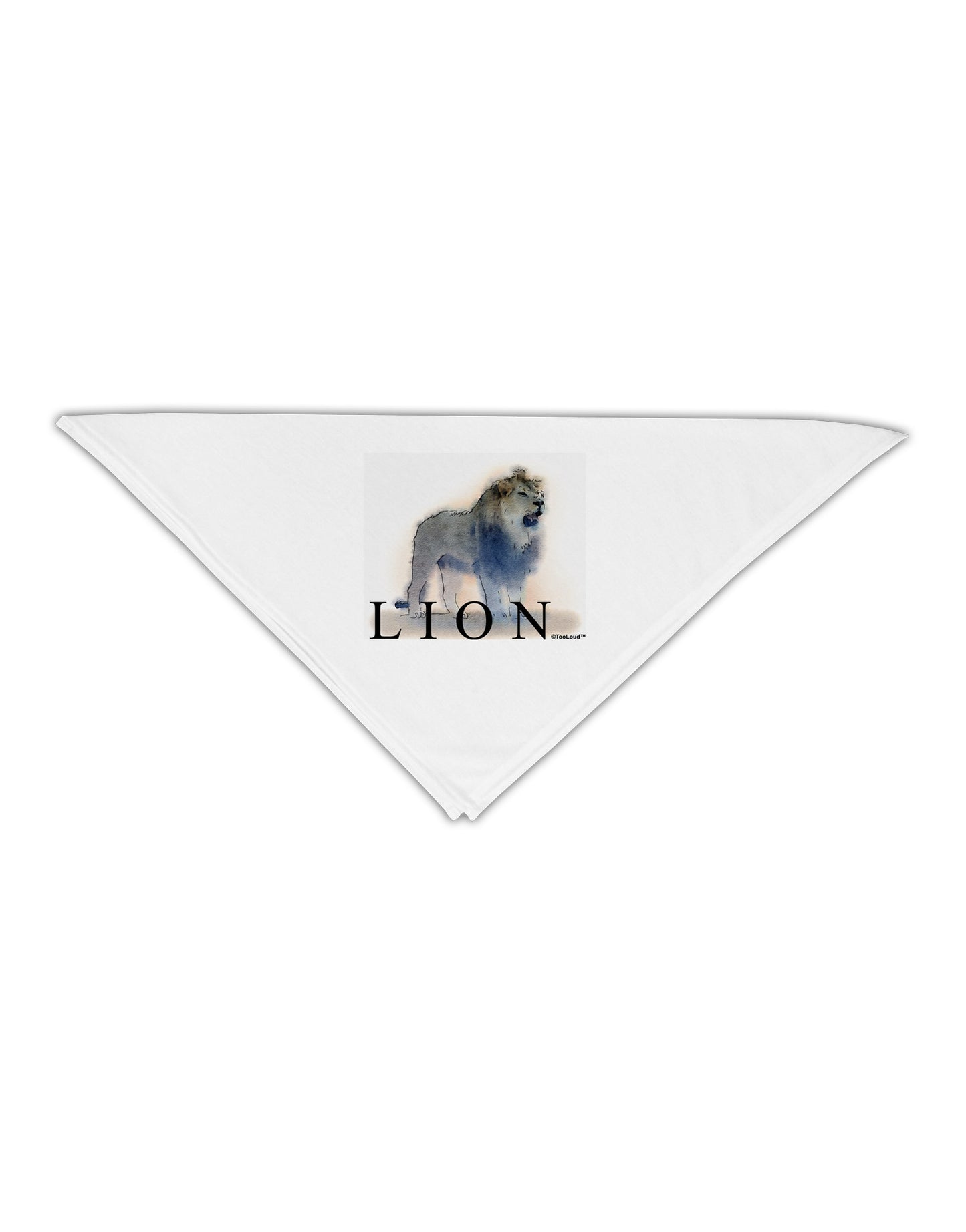 Lion Watercolor B Text Adult 19" Square Bandana-Square Bandanas-TooLoud-White-One-Size-Adult-Davson Sales