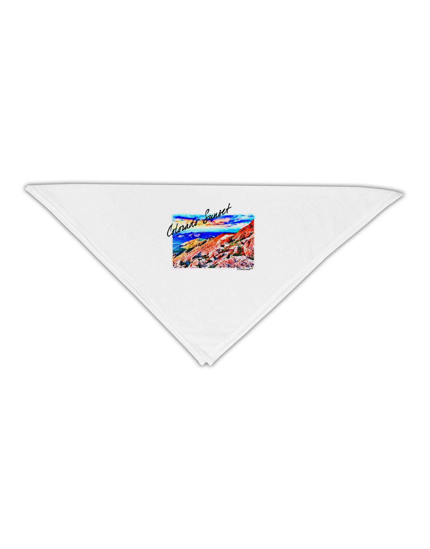 Colorado Mtn Sunset Bold WaterColor Adult 19" Square Bandana-Square Bandanas-TooLoud-White-One-Size-Adult-Davson Sales