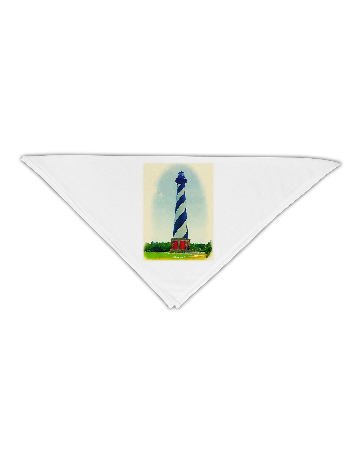 Watercolor Lighthouse 1 Adult 19" Square Bandana-Square Bandanas-TooLoud-White-One-Size-Adult-Davson Sales