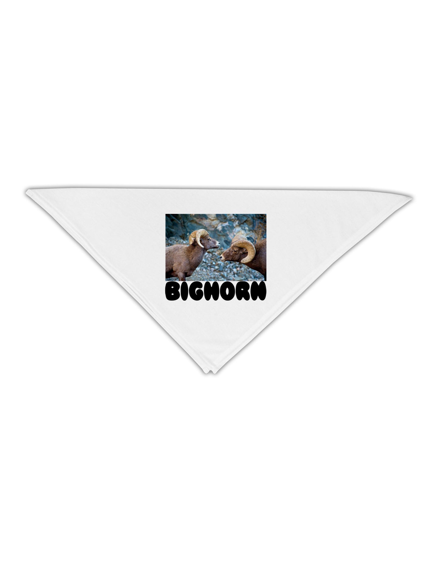 Two Bighorn Rams Text Adult 19" Square Bandana-Square Bandanas-TooLoud-White-One-Size-Adult-Davson Sales