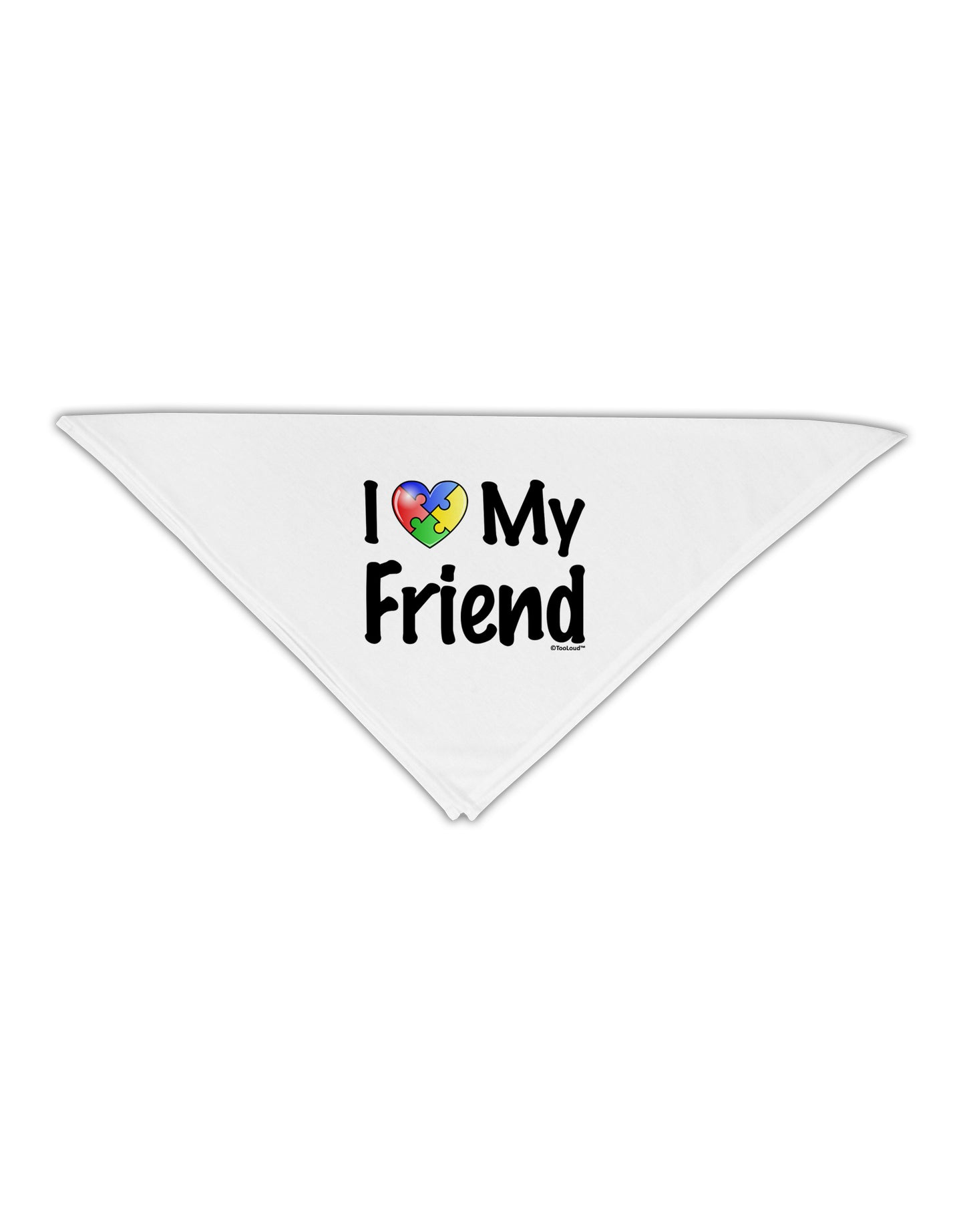 I Heart My Friend - Autism Awareness Adult 19" Square Bandana by TooLoud-Square Bandanas-TooLoud-White-One-Size-Adult-Davson Sales