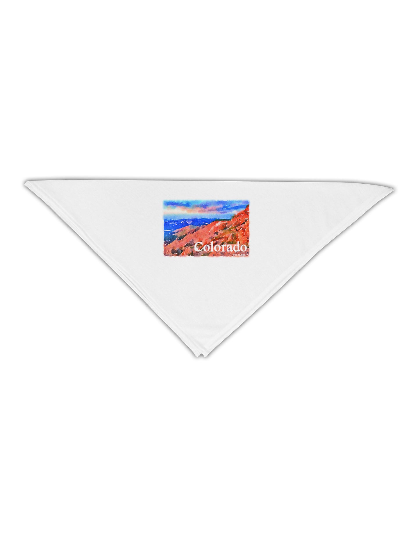 Colorado Mtn Sunset Soaked WaterColor Adult 19" Square Bandana-Square Bandanas-TooLoud-White-One-Size-Adult-Davson Sales
