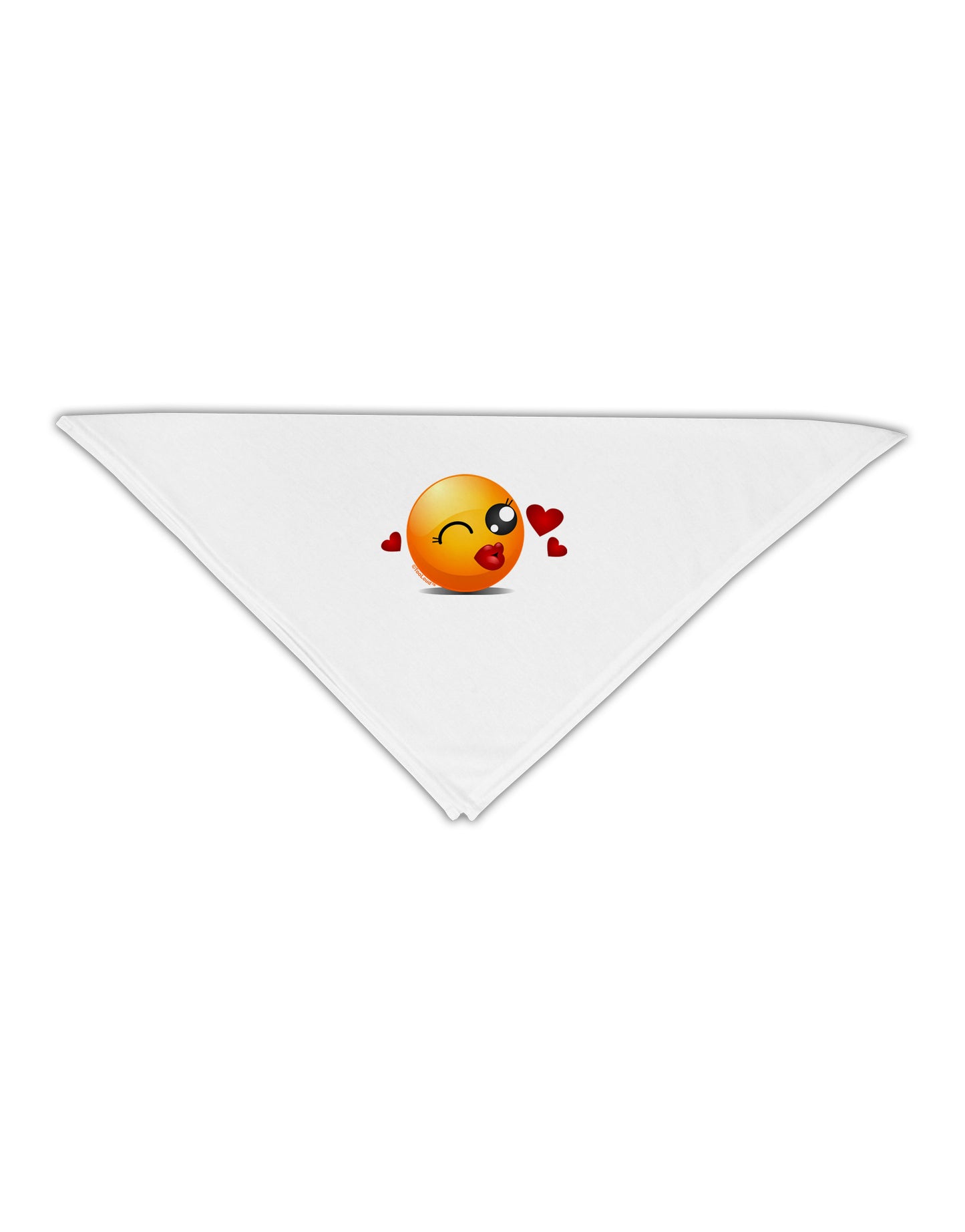 Kissy Face Emoji Girl Adult 19" Square Bandana-Square Bandanas-TooLoud-White-One-Size-Adult-Davson Sales