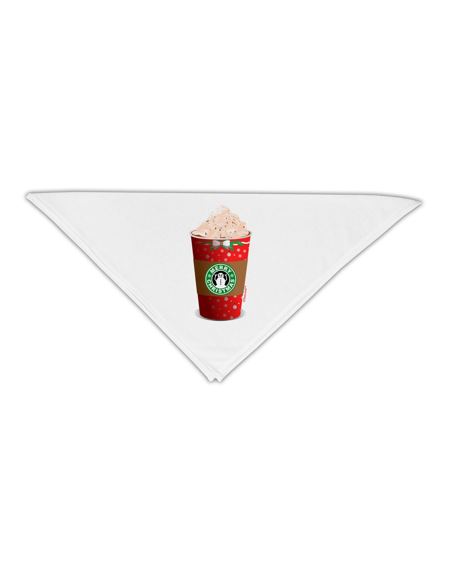 Merry Christmas Latte Cup Adult 19" Square Bandana-Square Bandanas-TooLoud-White-One-Size-Adult-Davson Sales