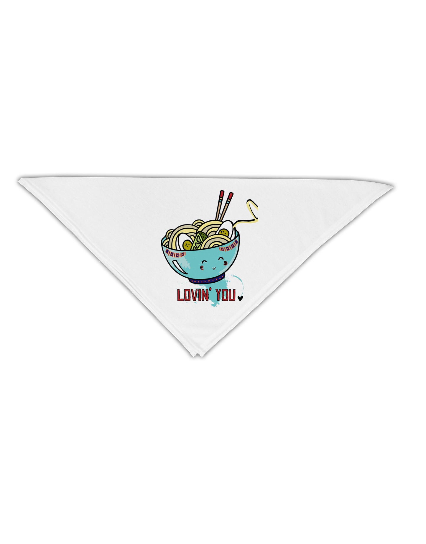 TooLoud Matching Lovin You Blue Pho Bowl Adult 19 Inch Square Bandana-Bandanas-TooLoud-White-One-Size-Adult-Davson Sales