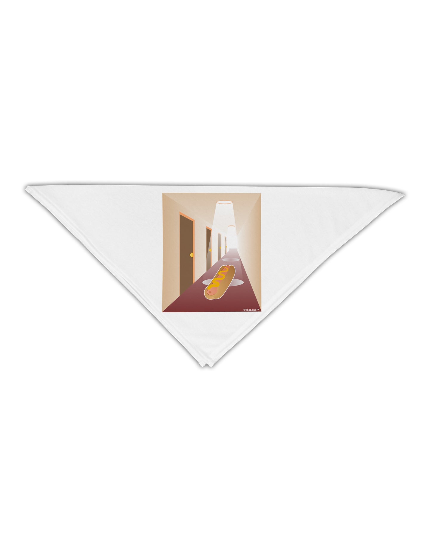Hotdog in a Hallway Adult 19" Square Bandana-Square Bandanas-TooLoud-White-One-Size-Adult-Davson Sales