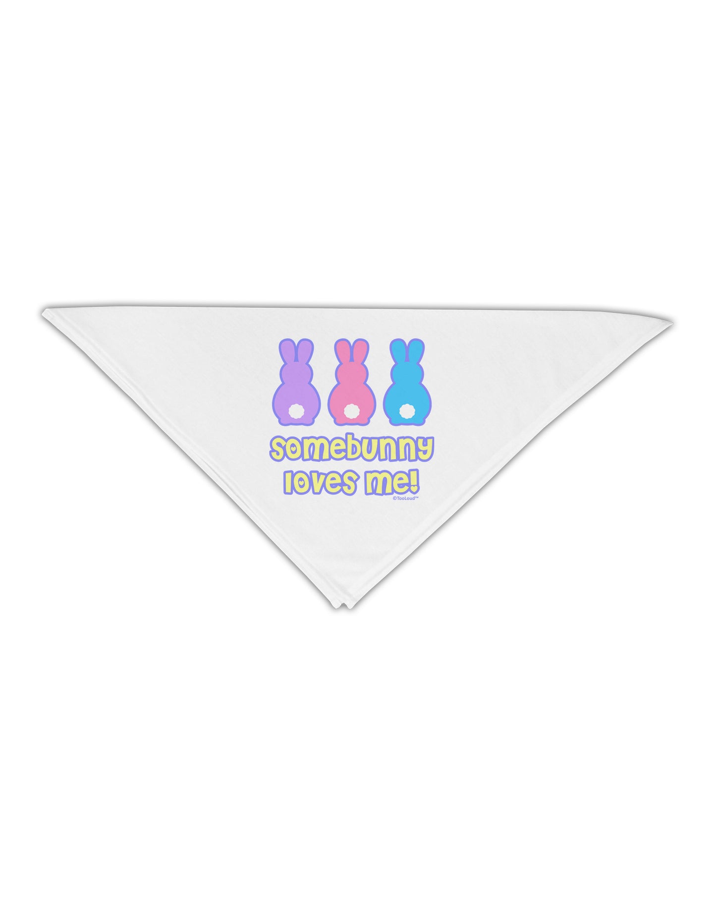 Three Easter Bunnies - Somebunny Loves Me Adult 19" Square Bandana by TooLoud-Square Bandanas-TooLoud-White-One-Size-Adult-Davson Sales