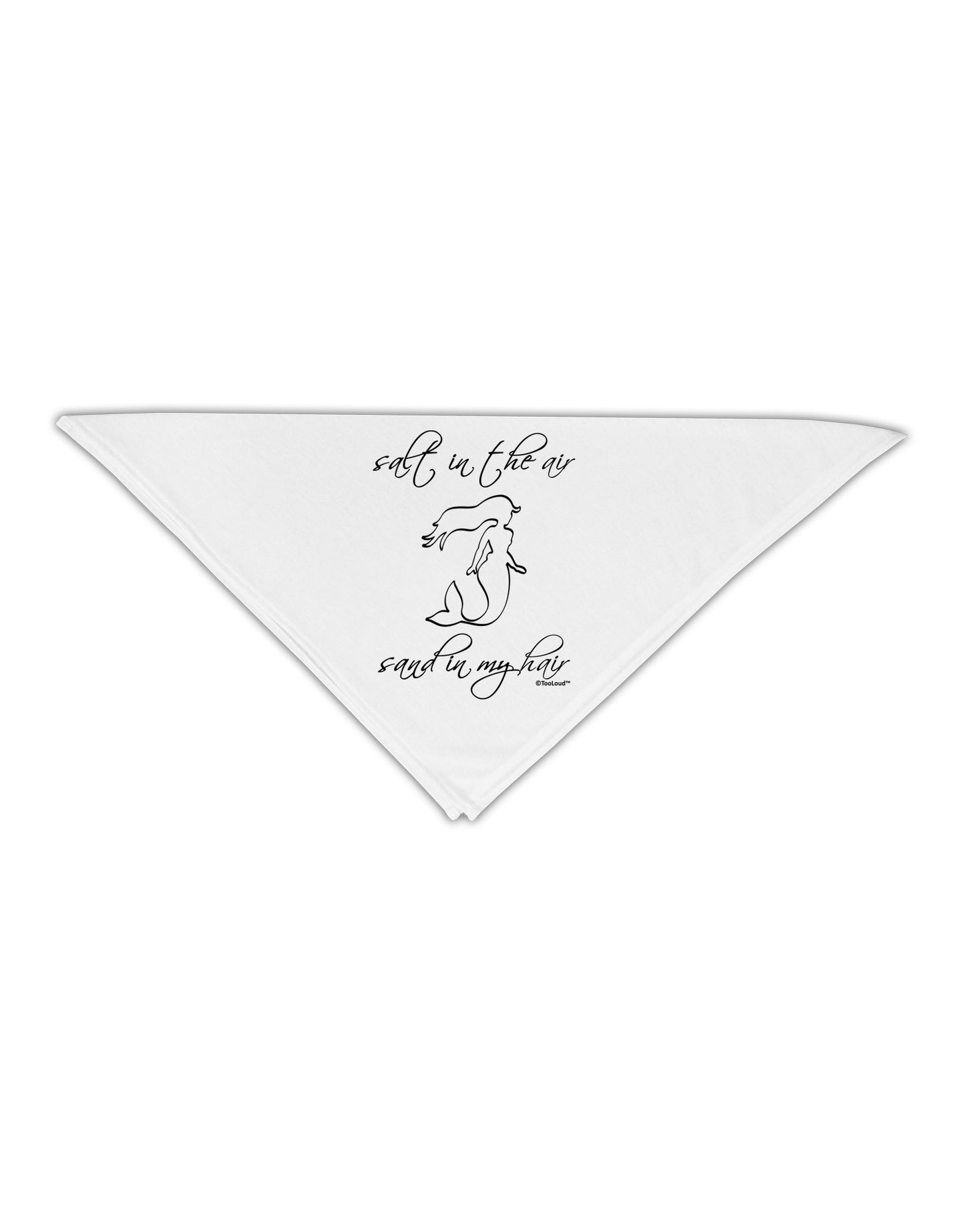 Salt in the Air Sand in My Hair - Mermaid Adult 19" Square Bandana-Square Bandanas-TooLoud-White-One-Size-Adult-Davson Sales