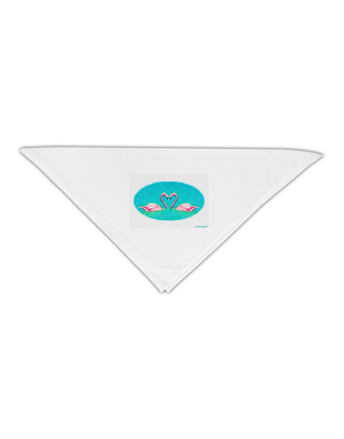 Love Birds - Flamingos Watercolor Adult 19" Square Bandana-Square Bandanas-TooLoud-White-One-Size-Adult-Davson Sales