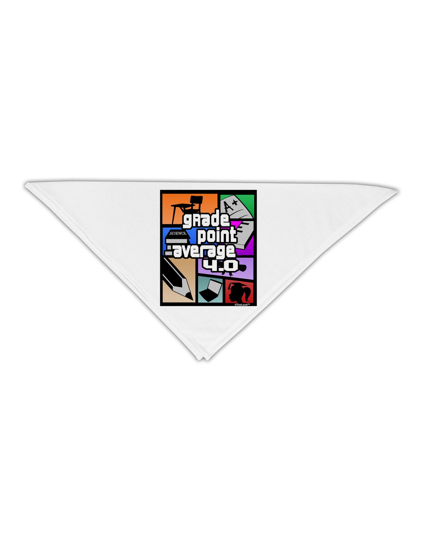 GPA 4 - Grade Point Average Adult 19" Square Bandana-Square Bandanas-TooLoud-White-One-Size-Adult-Davson Sales