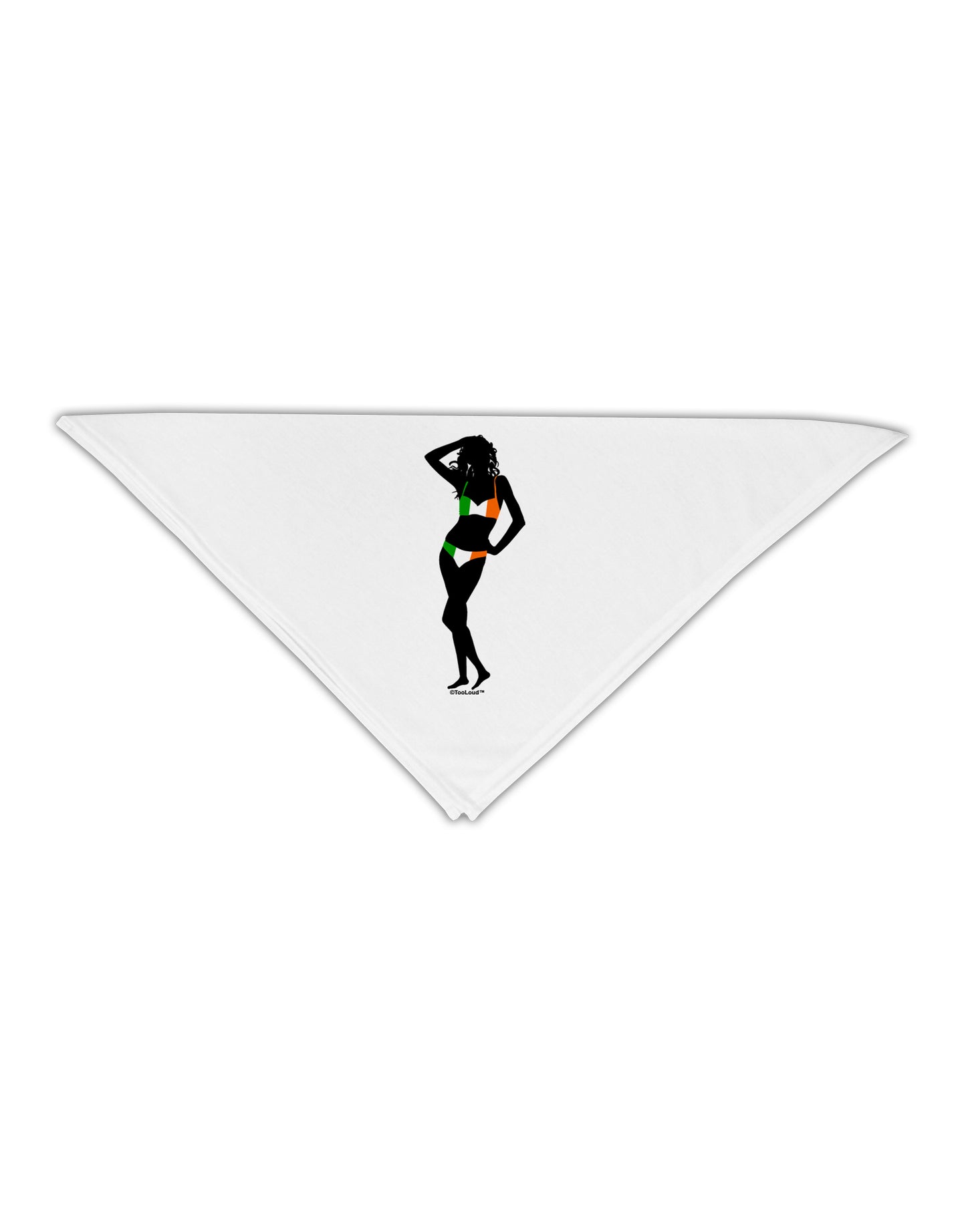 Irish Flag Bikini Shadow Adult 19" Square Bandana by TooLoud-Square Bandanas-TooLoud-White-One-Size-Adult-Davson Sales