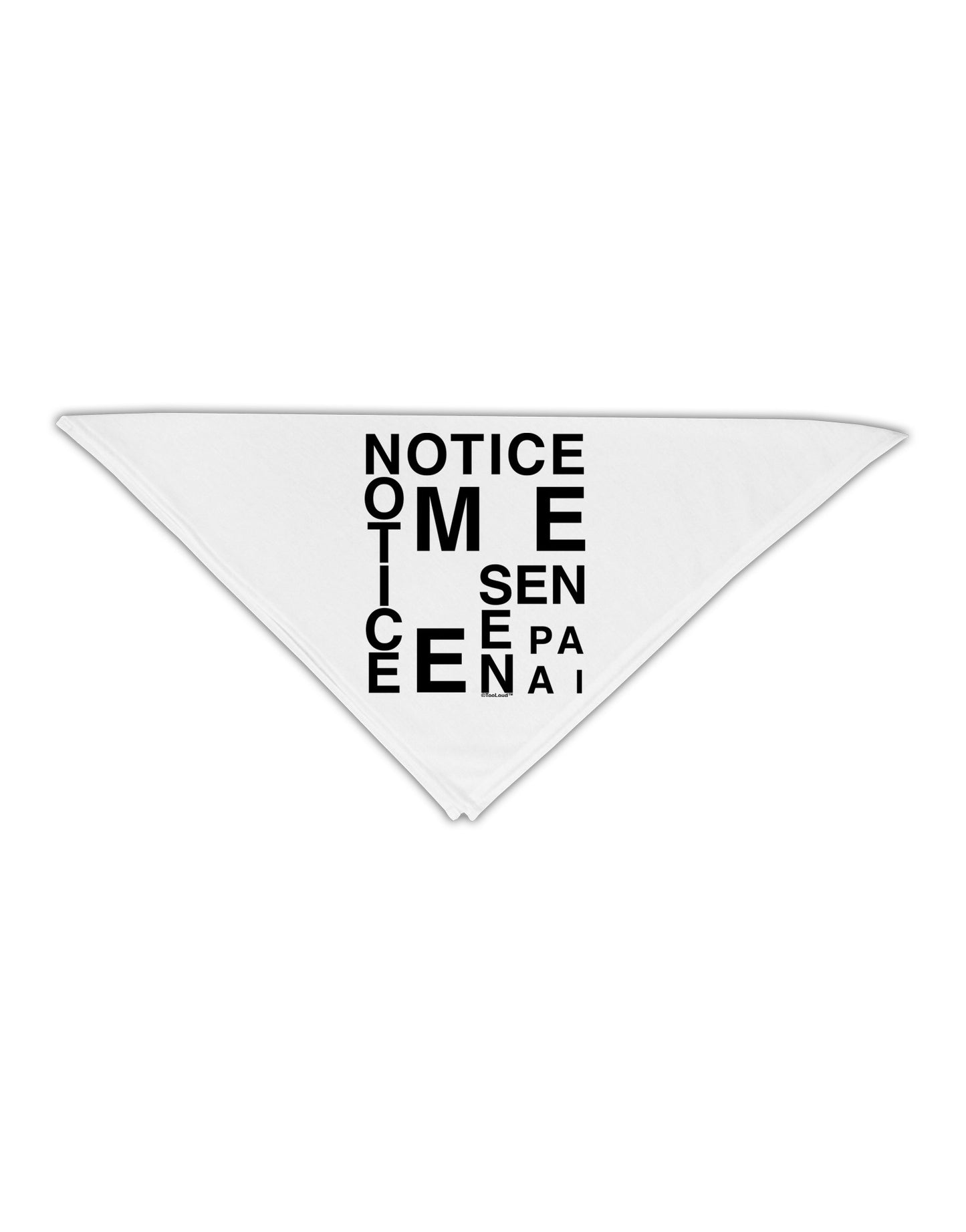 Notice Me Senpai Artistic Text Adult 19" Square Bandana-Square Bandanas-TooLoud-White-One-Size-Adult-Davson Sales