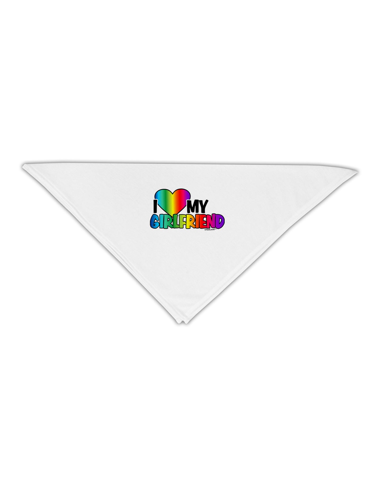 I Heart My Girlfriend - Rainbow Adult 19" Square Bandana-Square Bandanas-TooLoud-White-One-Size-Adult-Davson Sales