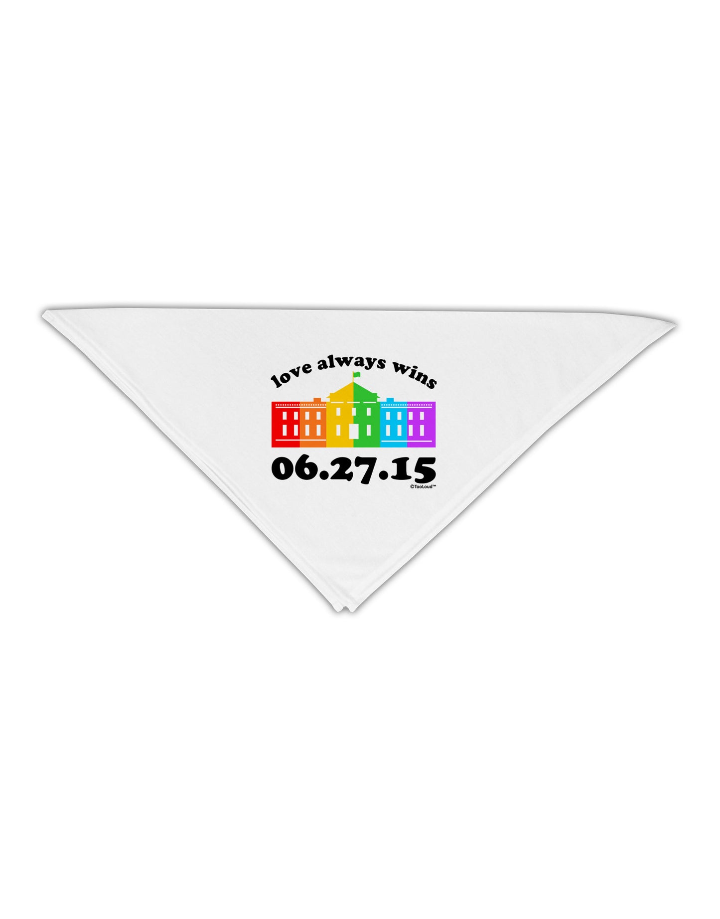 Love Always Wins with Date - Marriage Equality Adult 19" Square Bandana-Square Bandanas-TooLoud-White-One-Size-Adult-Davson Sales