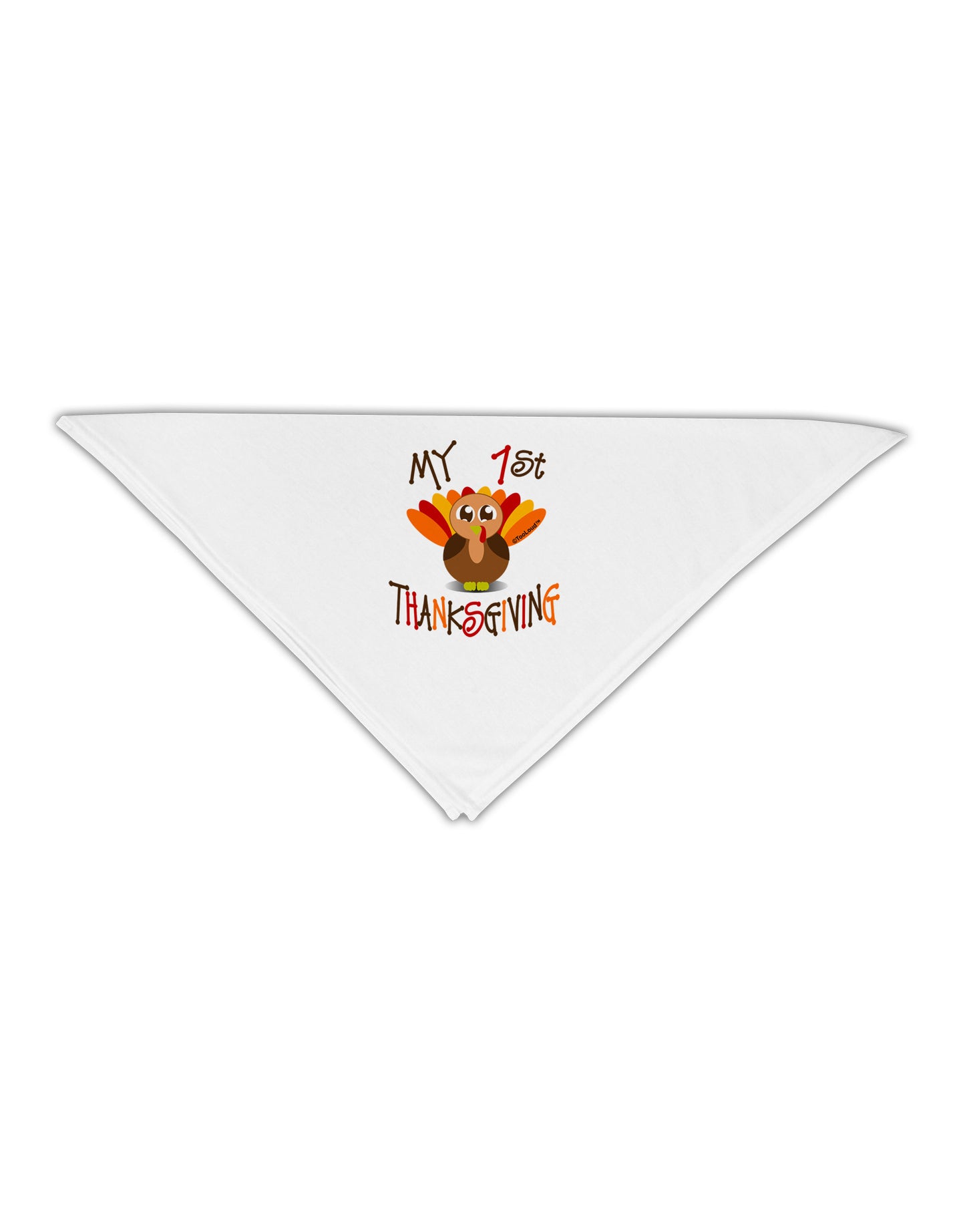 My 1st Thanksgiving Adult 19" Square Bandana-Square Bandanas-TooLoud-White-One-Size-Adult-Davson Sales