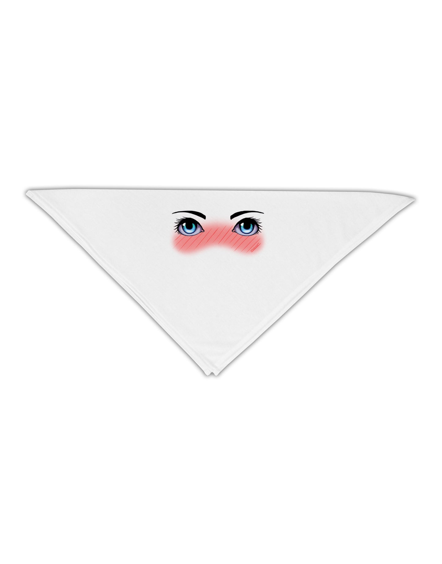 Blushing Anime Eyes Adult 19" Square Bandana-Square Bandanas-TooLoud-White-One-Size-Adult-Davson Sales