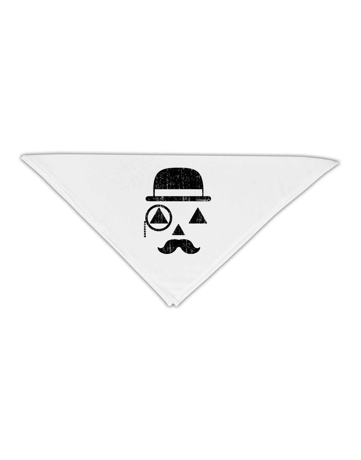 Gentleman Pumpkin Distressed Adult 19" Square Bandana-Square Bandanas-TooLoud-White-One-Size-Adult-Davson Sales