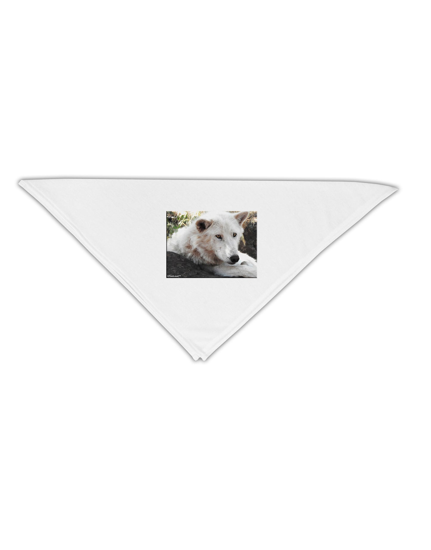 Laying White Wolf Adult 19" Square Bandana-Square Bandanas-TooLoud-White-One-Size-Adult-Davson Sales