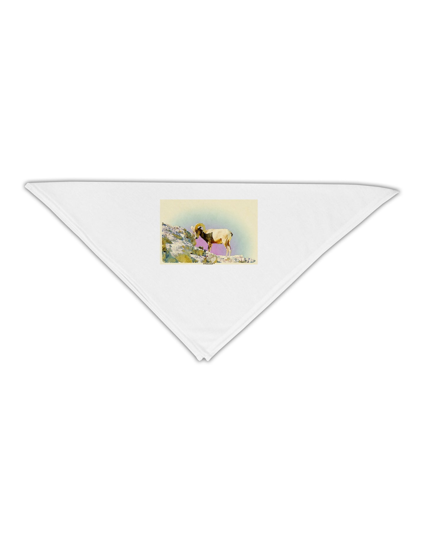 Bighorn Ram Watercolor Adult 19" Square Bandana-Square Bandanas-TooLoud-White-One-Size-Adult-Davson Sales