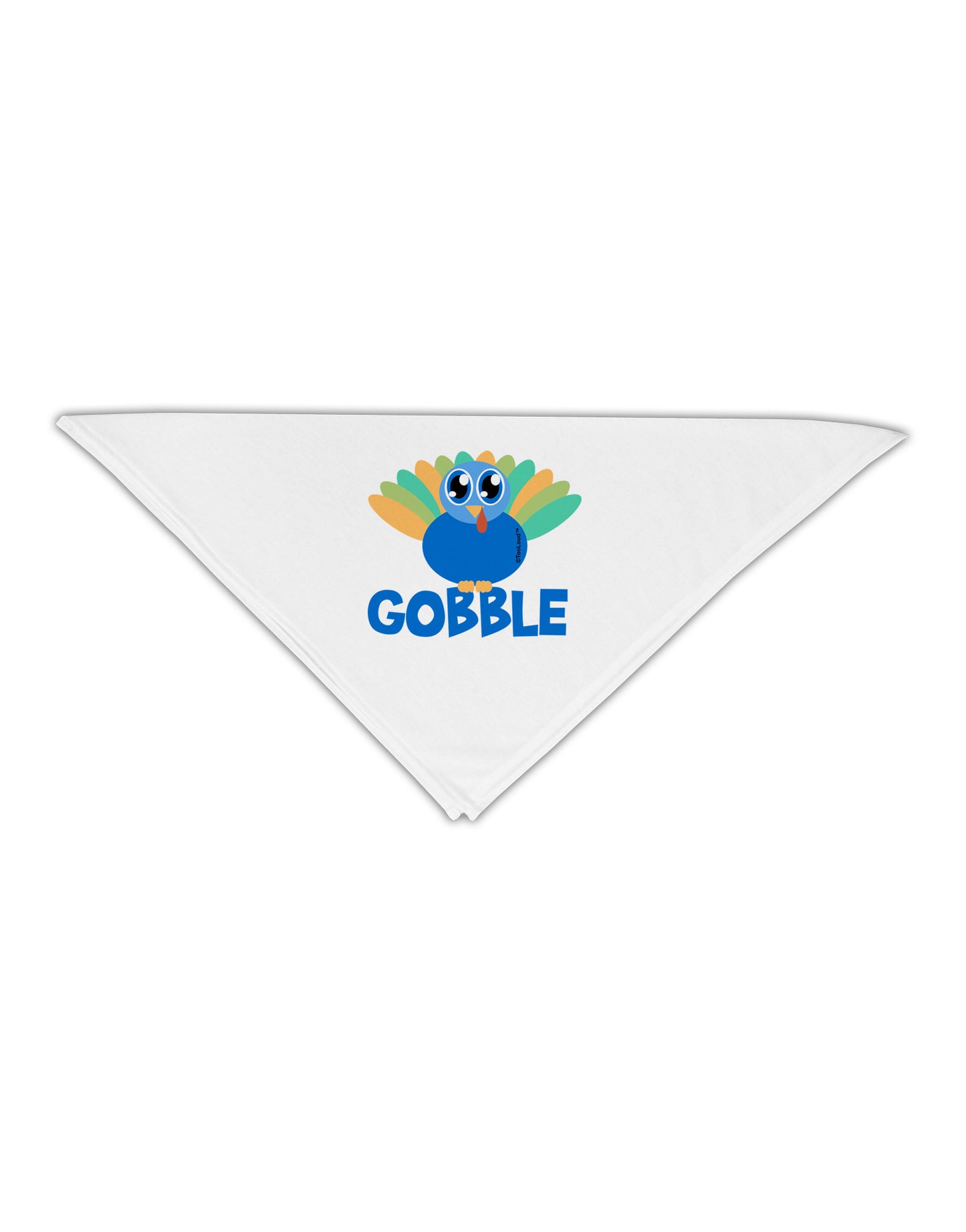 Cute Gobble Turkey Blue Adult 19" Square Bandana-Square Bandanas-TooLoud-White-One-Size-Adult-Davson Sales