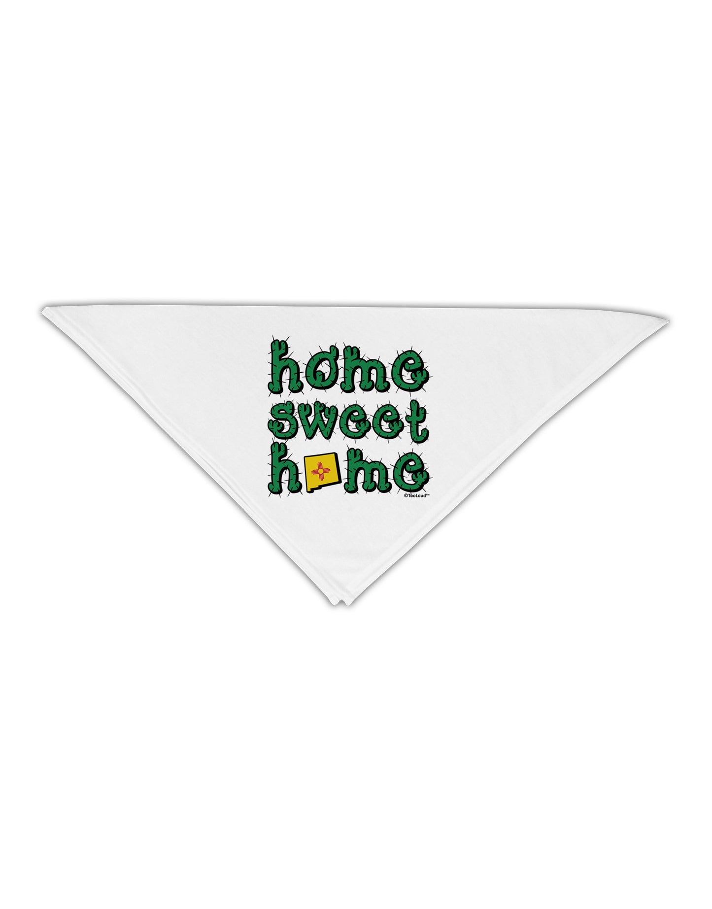 Home Sweet Home - New Mexico - Cactus and State Flag Adult 19" Square Bandana by TooLoud-Square Bandanas-TooLoud-White-One-Size-Adult-Davson Sales