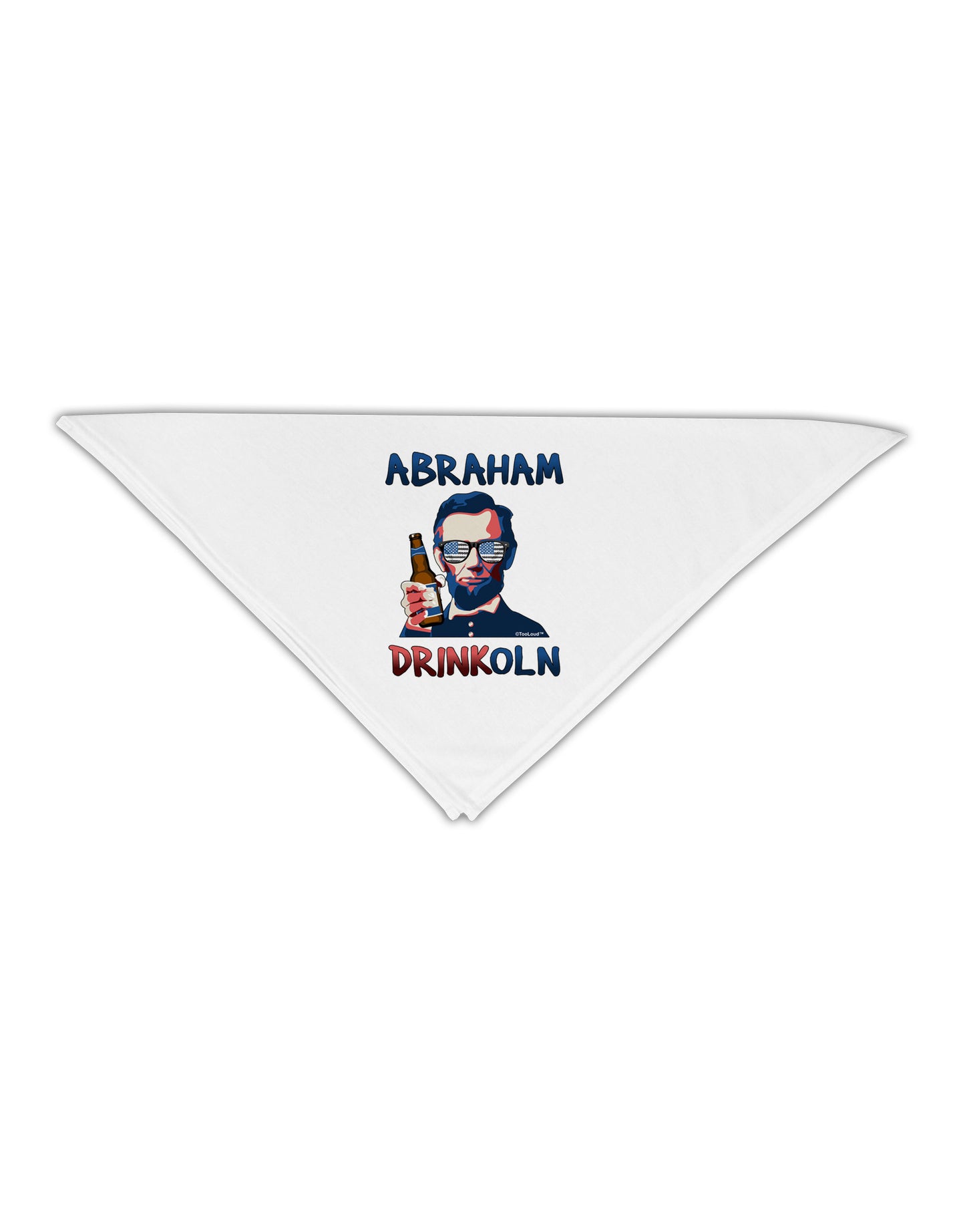 Abraham Drinkoln with Text Adult 19" Square Bandana-Square Bandanas-TooLoud-White-One-Size-Adult-Davson Sales
