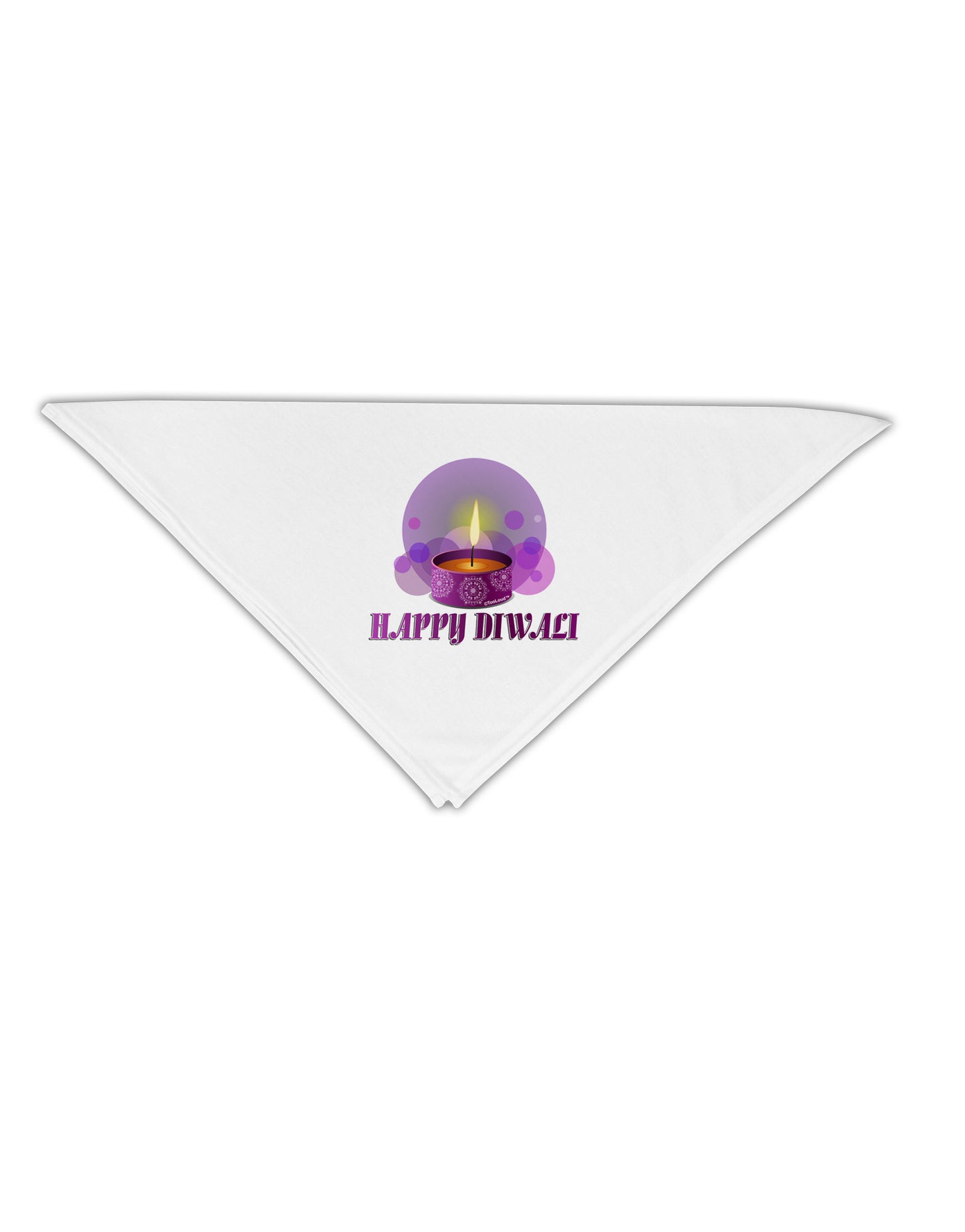 Happy Diwali Purple Candle Adult 19" Square Bandana by TooLoud-Square Bandanas-TooLoud-White-One-Size-Adult-Davson Sales