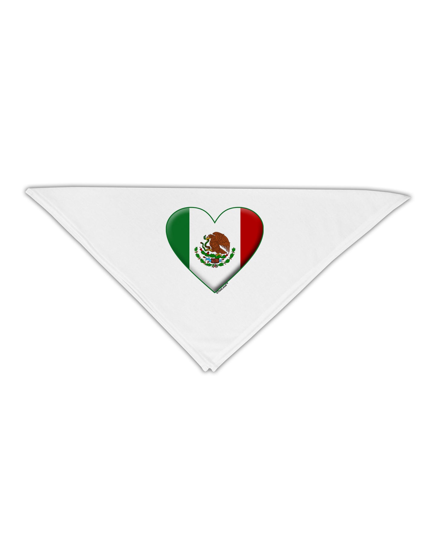 Mexican Flag Heart - Beveled Adult 19" Square Bandana by TooLoud-Square Bandanas-TooLoud-White-One-Size-Adult-Davson Sales