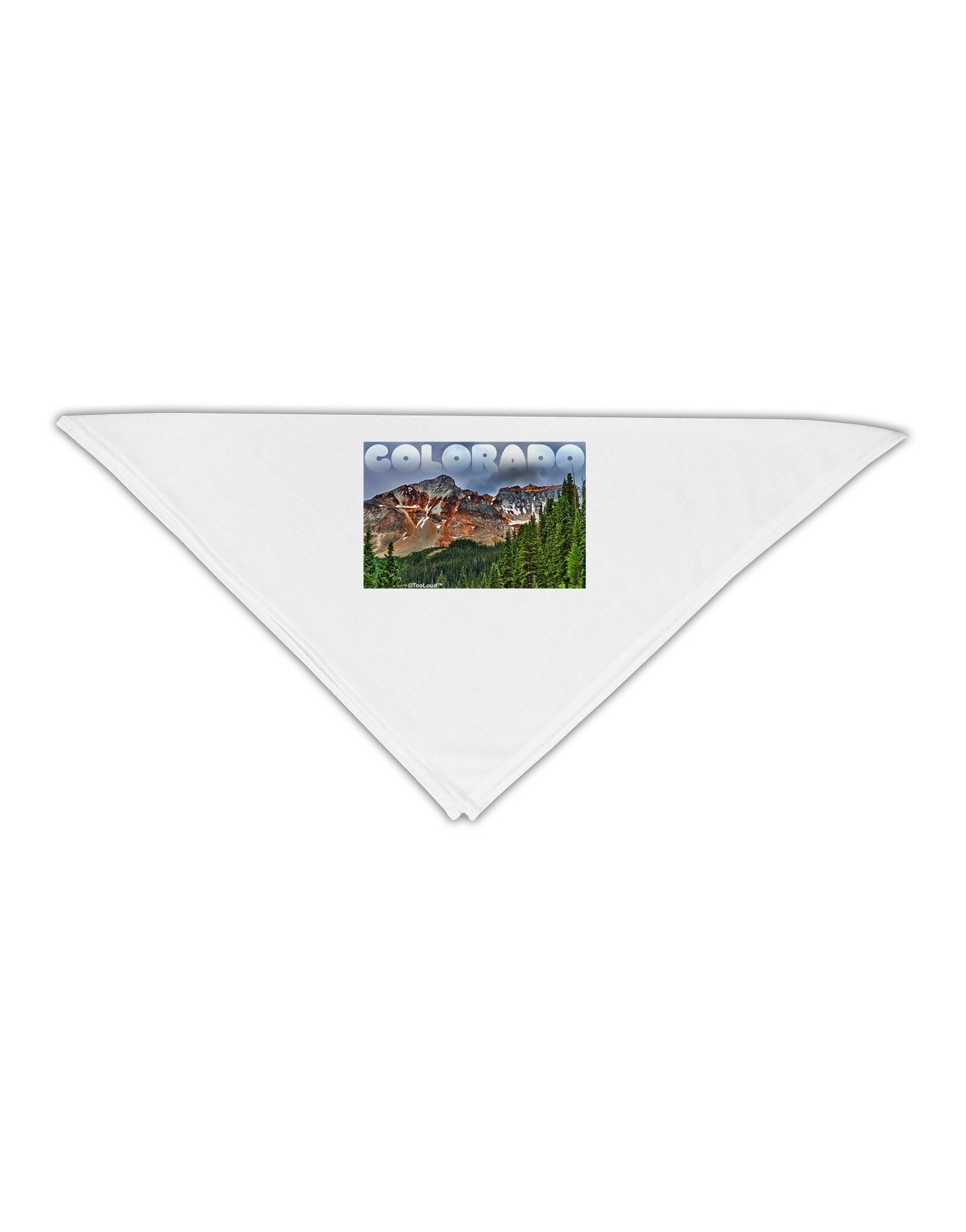 Colorado Mountains Forrest Text Adult 19" Square Bandana-Square Bandanas-TooLoud-White-One-Size-Adult-Davson Sales