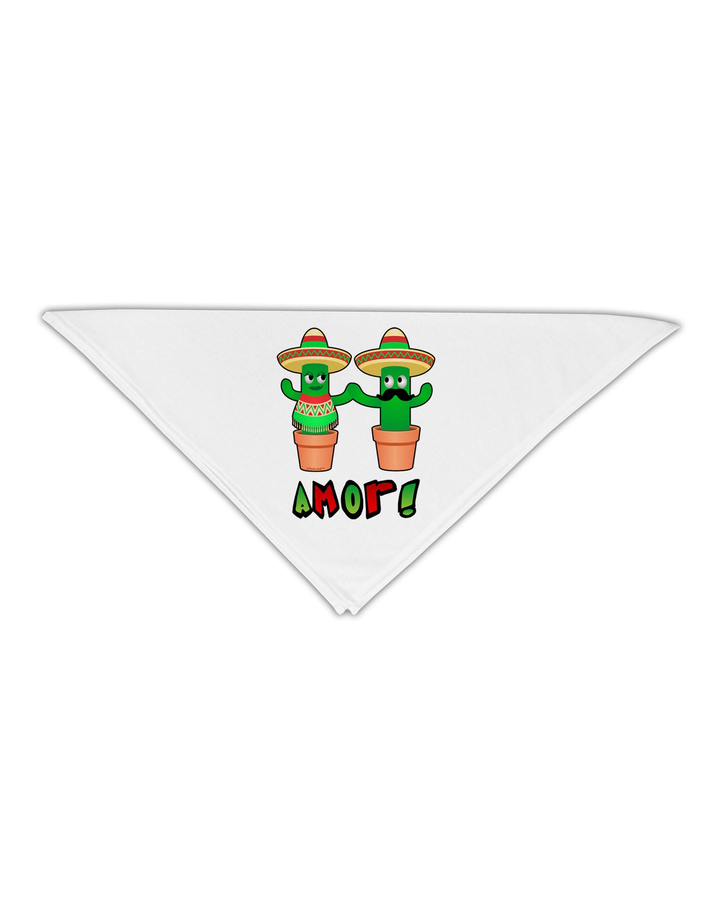 Fiesta Cactus Couple Amor Adult 19" Square Bandana-Square Bandanas-TooLoud-White-One-Size-Adult-Davson Sales
