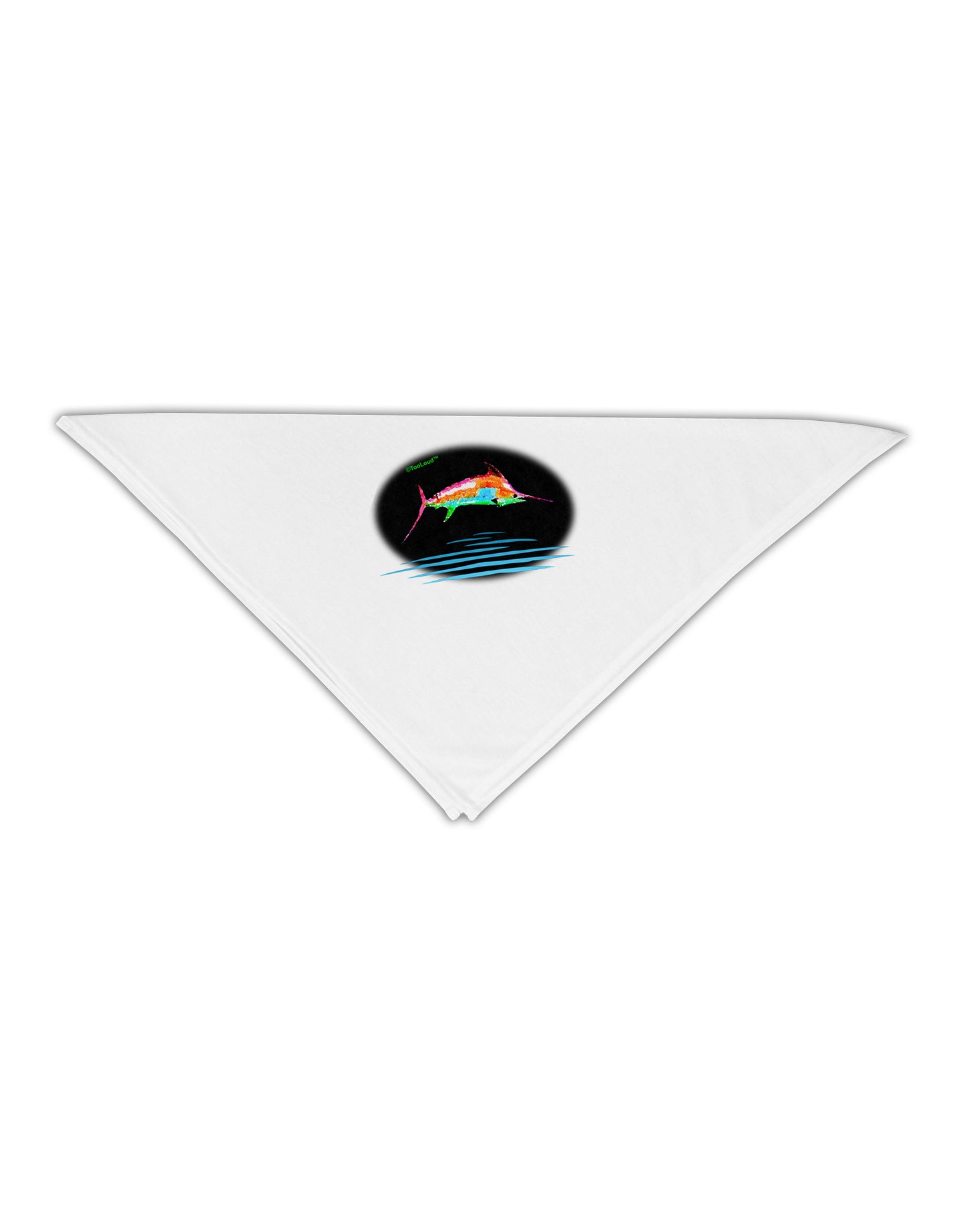 Colorful Swordfish Watercolor Adult 19" Square Bandana-Square Bandanas-TooLoud-White-One-Size-Adult-Davson Sales
