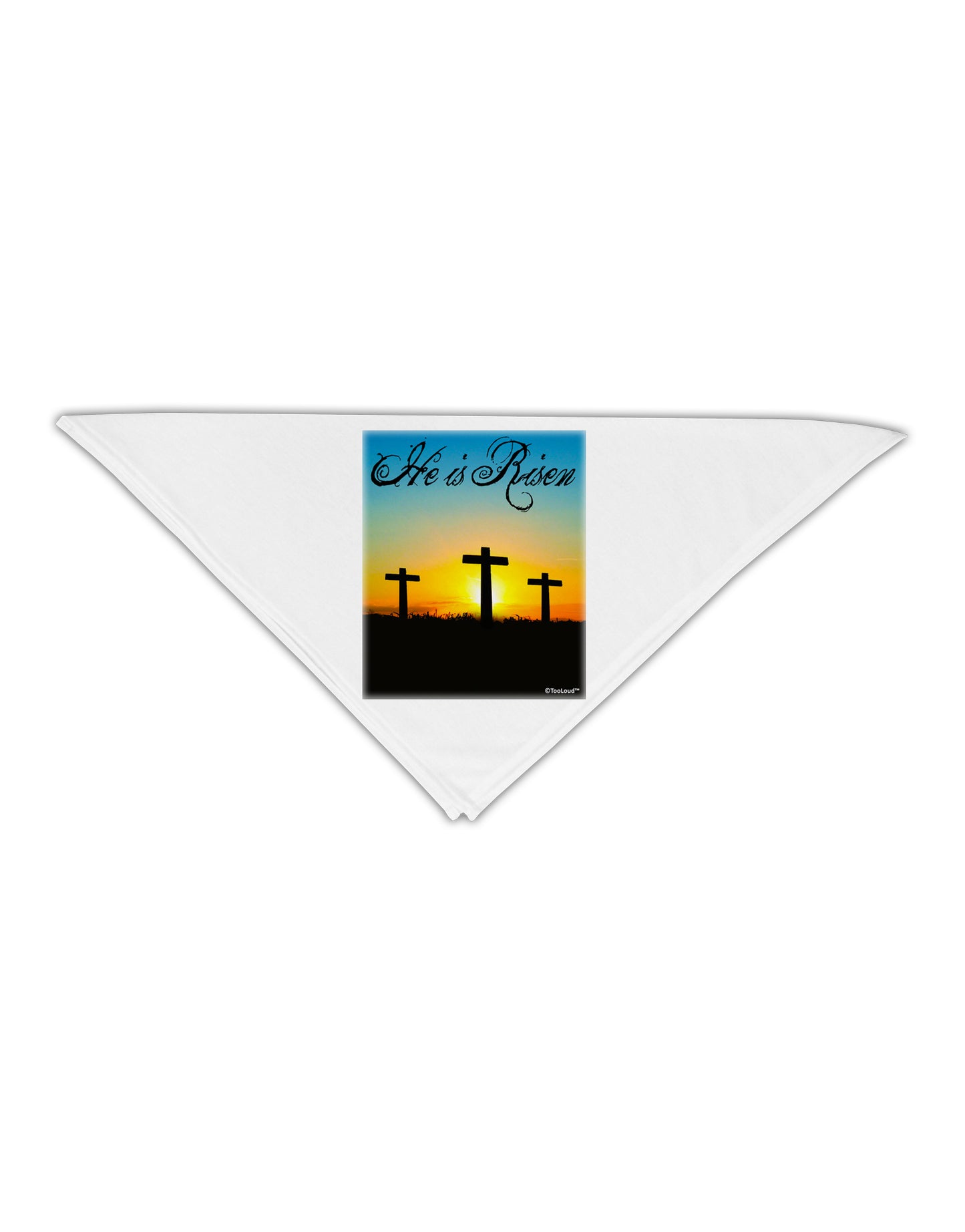 Three Crosses Sunrise - He Is Risen Adult 19" Square Bandana by TooLoud-Square Bandanas-TooLoud-White-One-Size-Adult-Davson Sales