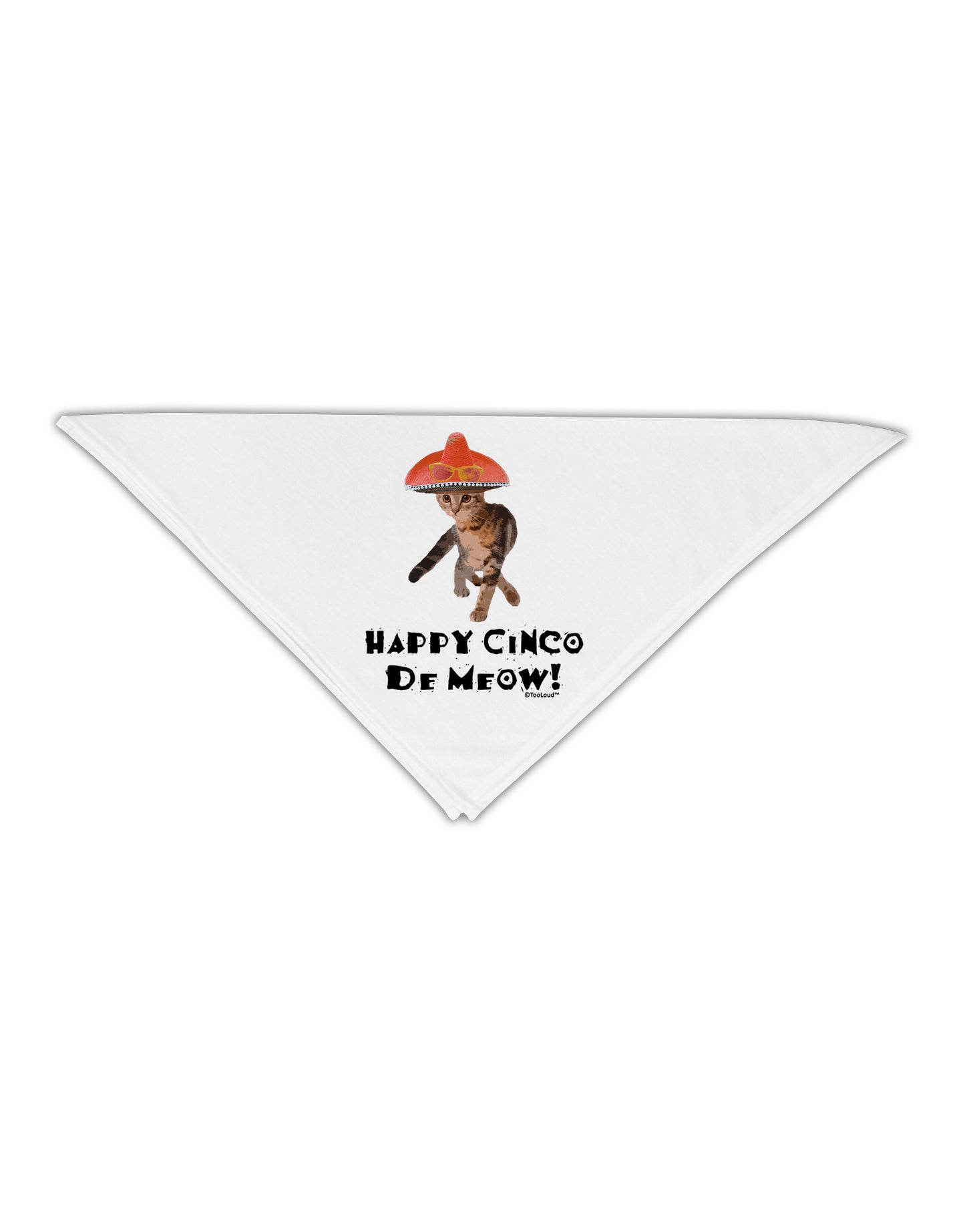 Cat with Pink Sombrero - Happy Cinco de Meow Adult 19" Square Bandana by TooLoud-Square Bandanas-TooLoud-White-One-Size-Adult-Davson Sales