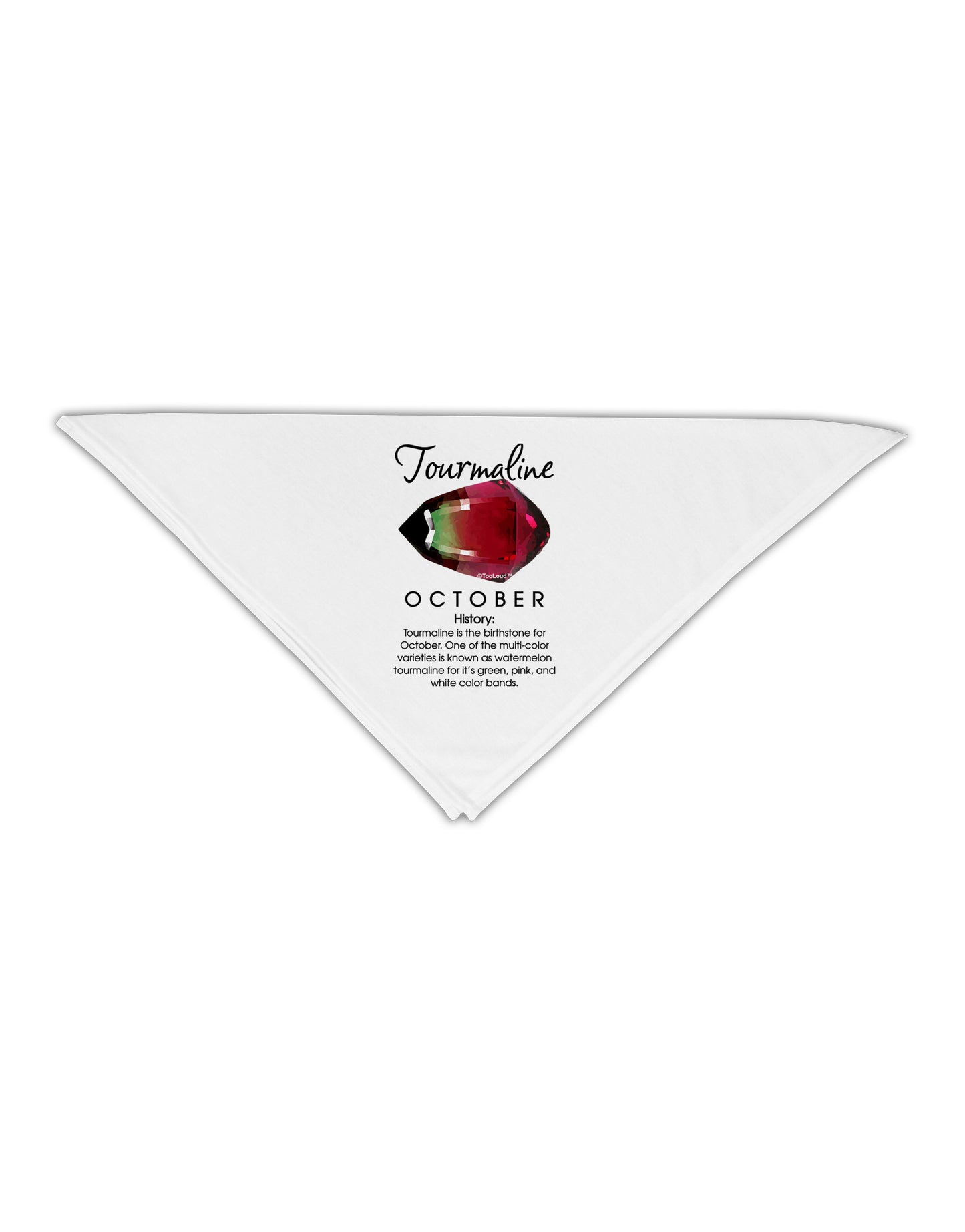 Birthstone Tourmaline Adult 19" Square Bandana by TooLoud-Square Bandanas-TooLoud-White-One-Size-Adult-Davson Sales