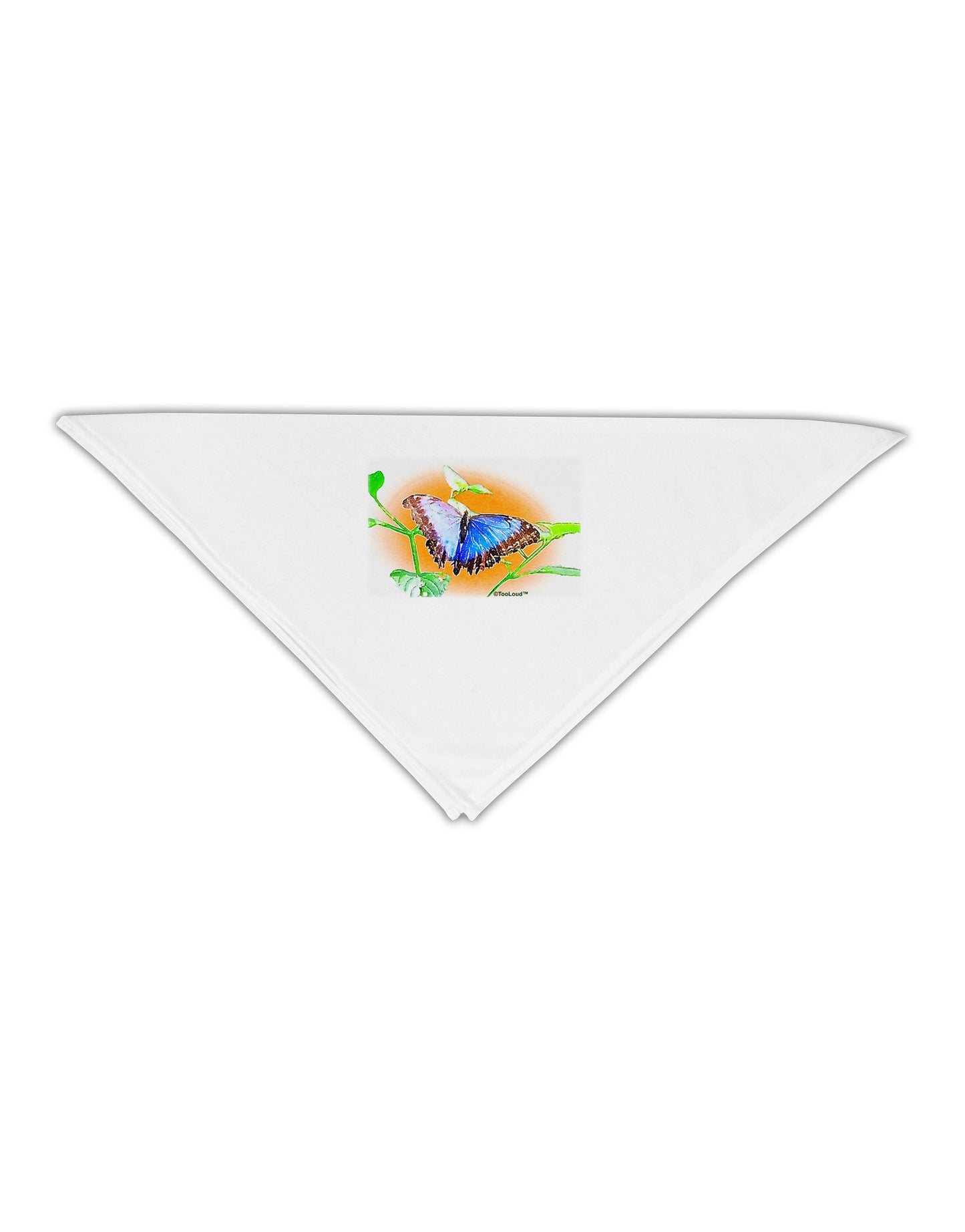 Blue Watercolor Butterfly Adult 19" Square Bandana-Square Bandanas-TooLoud-White-One-Size-Adult-Davson Sales