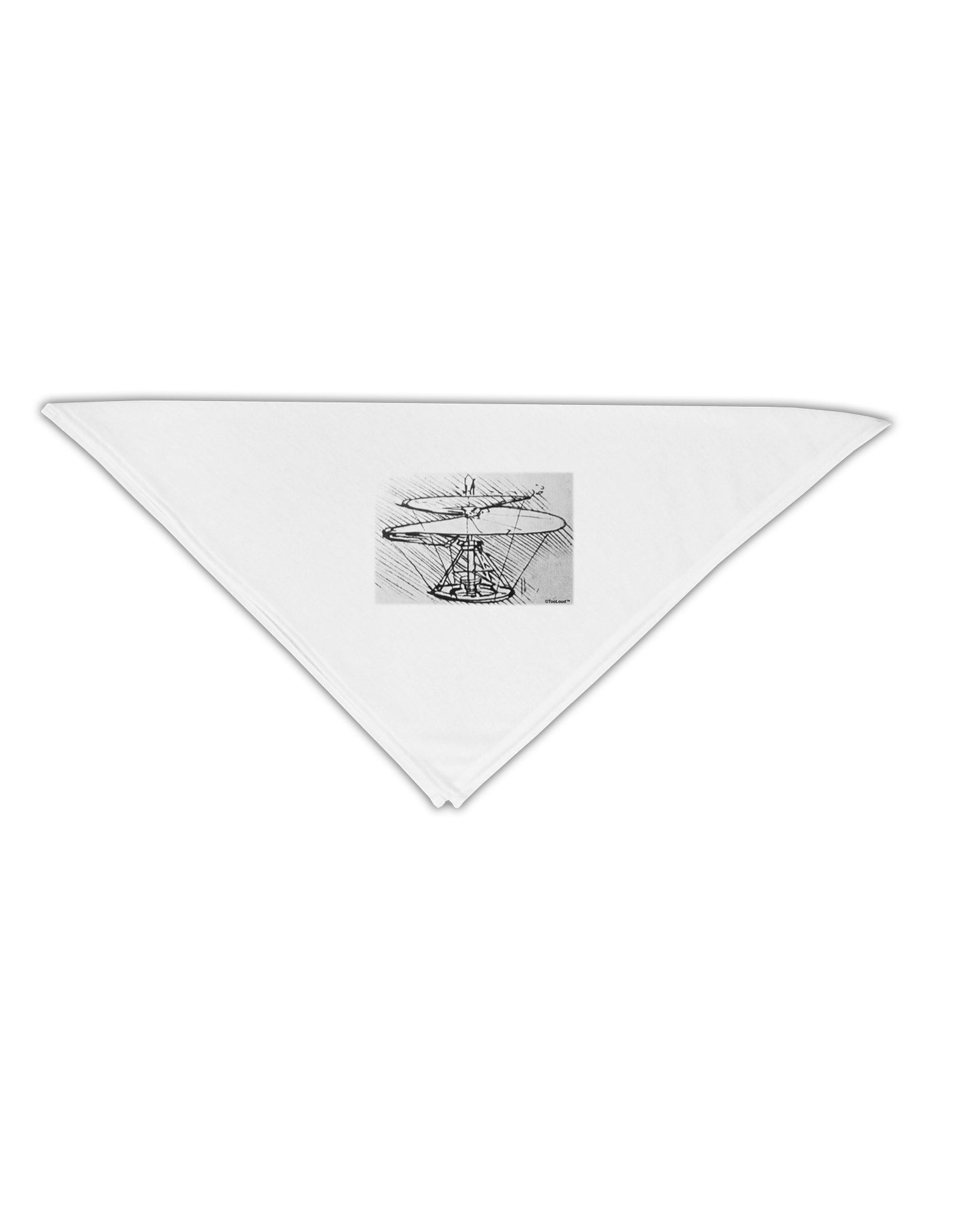 Helicopter Sketch Adult 19" Square Bandana-Square Bandanas-TooLoud-White-One-Size-Adult-Davson Sales