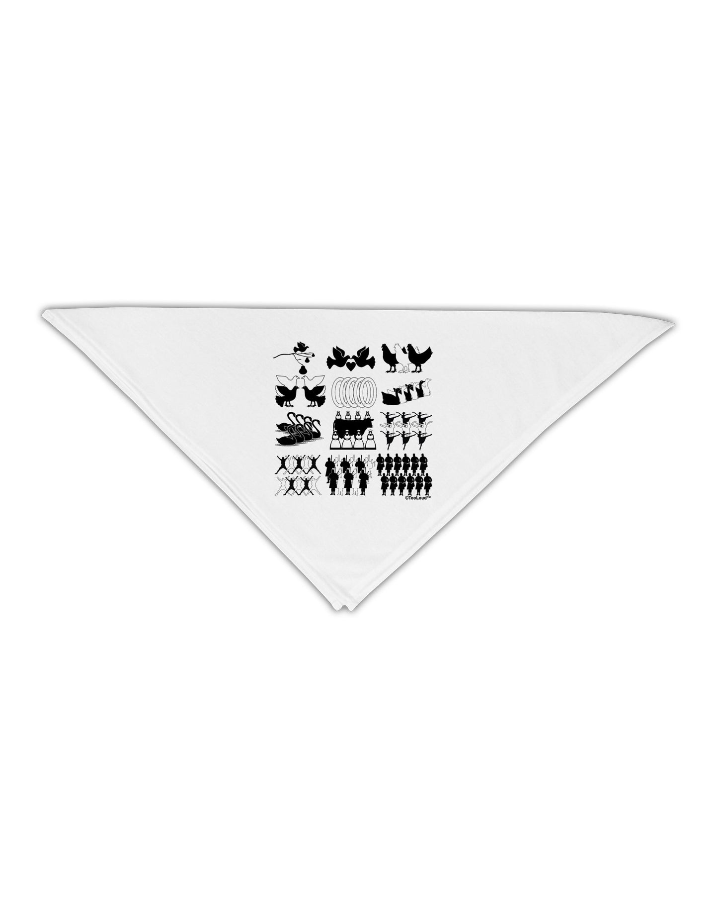 Twelve Days of Christmas Adult 19" Square Bandana-Square Bandanas-TooLoud-White-One-Size-Adult-Davson Sales