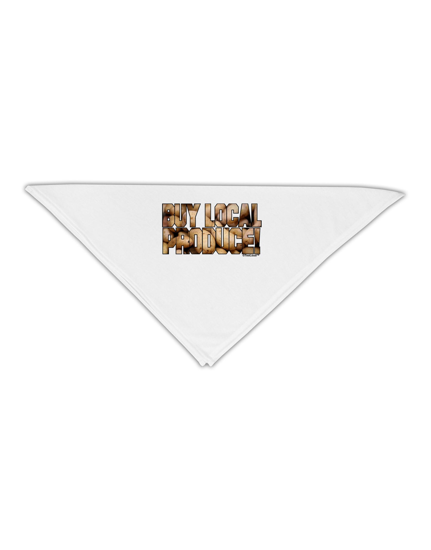 Buy Local Produce Potatoes Text Adult 19" Square Bandana-Square Bandanas-TooLoud-White-One-Size-Adult-Davson Sales